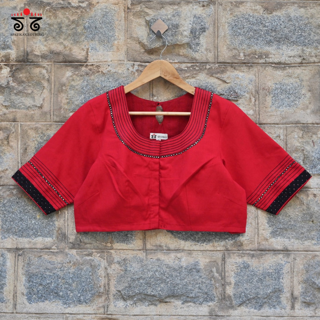 Hand - Embroidered Mirror Work Blouse