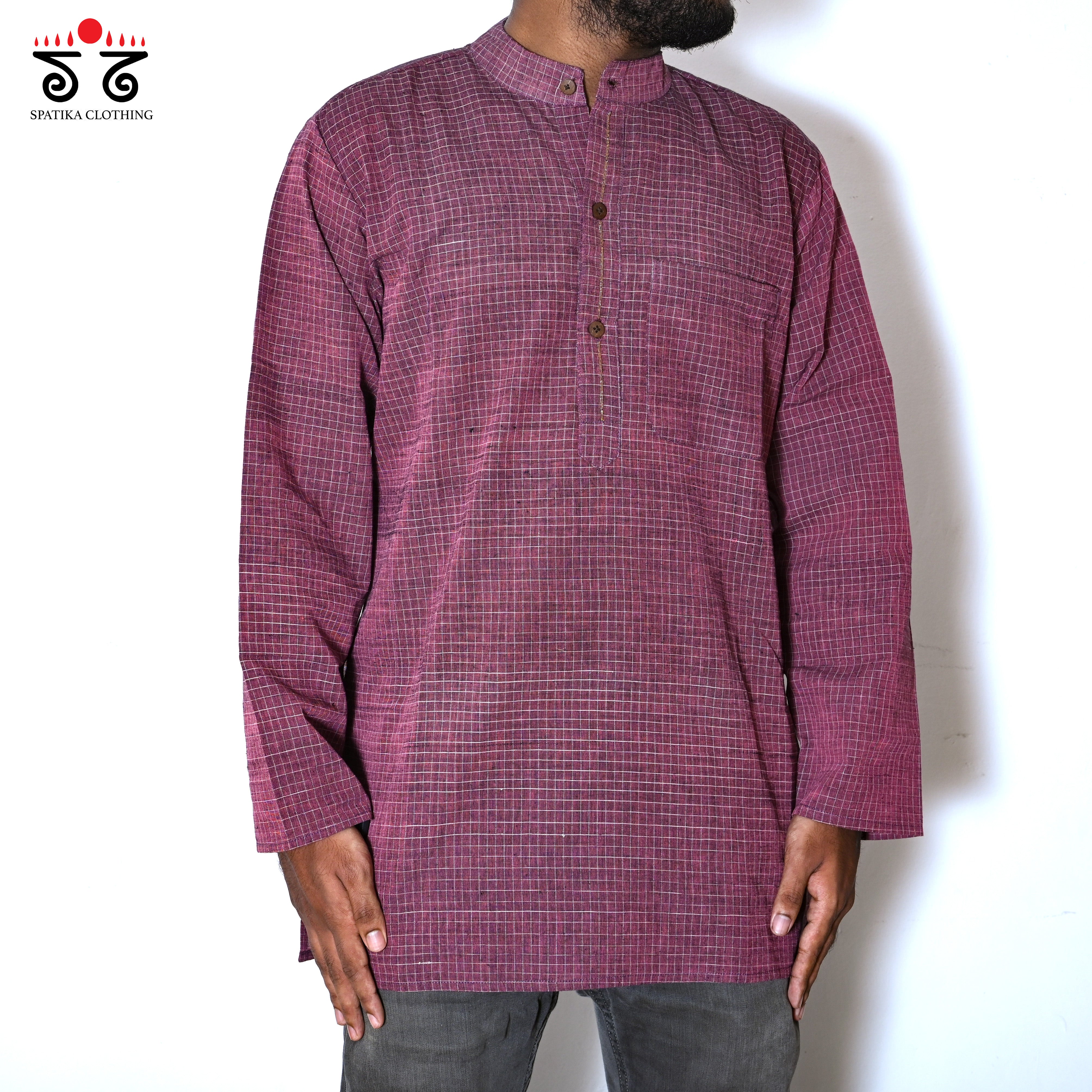 Men's Handwoven Cotton Short Kurta
