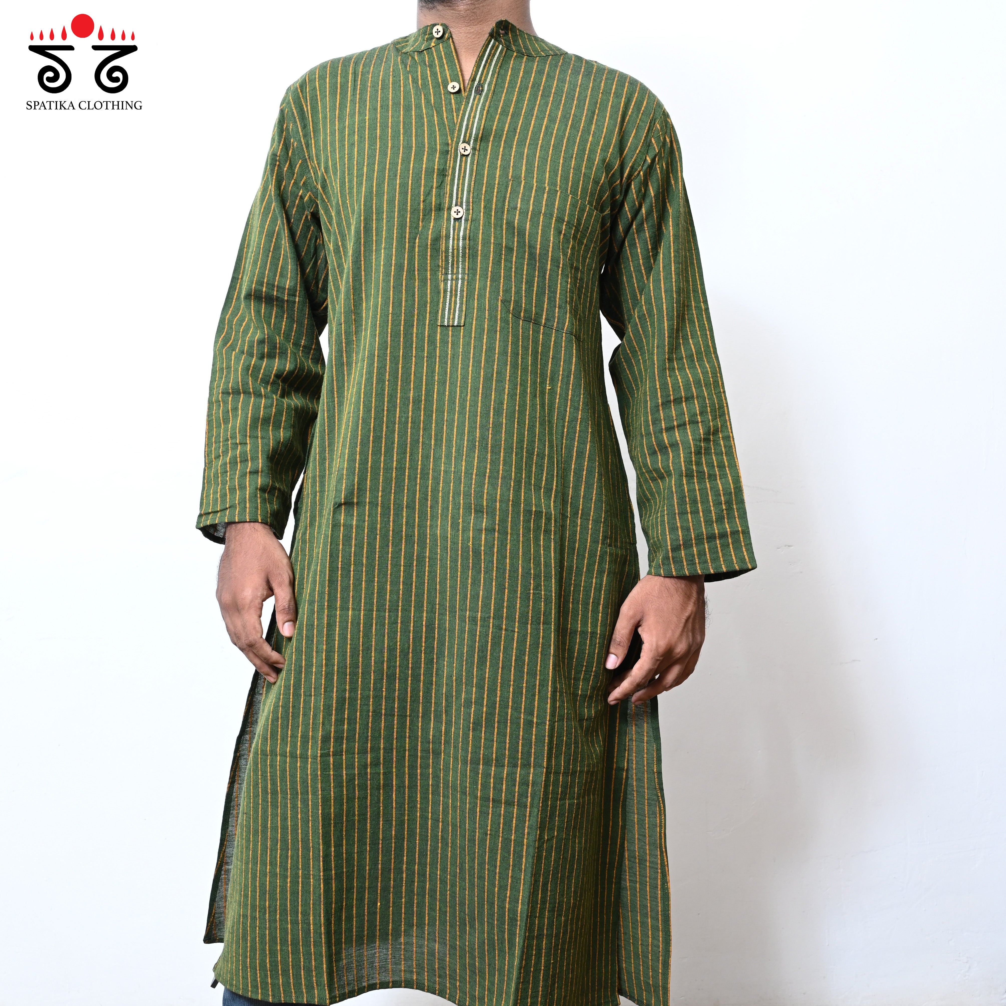Men's Handwoven Cotton Long Kurta
