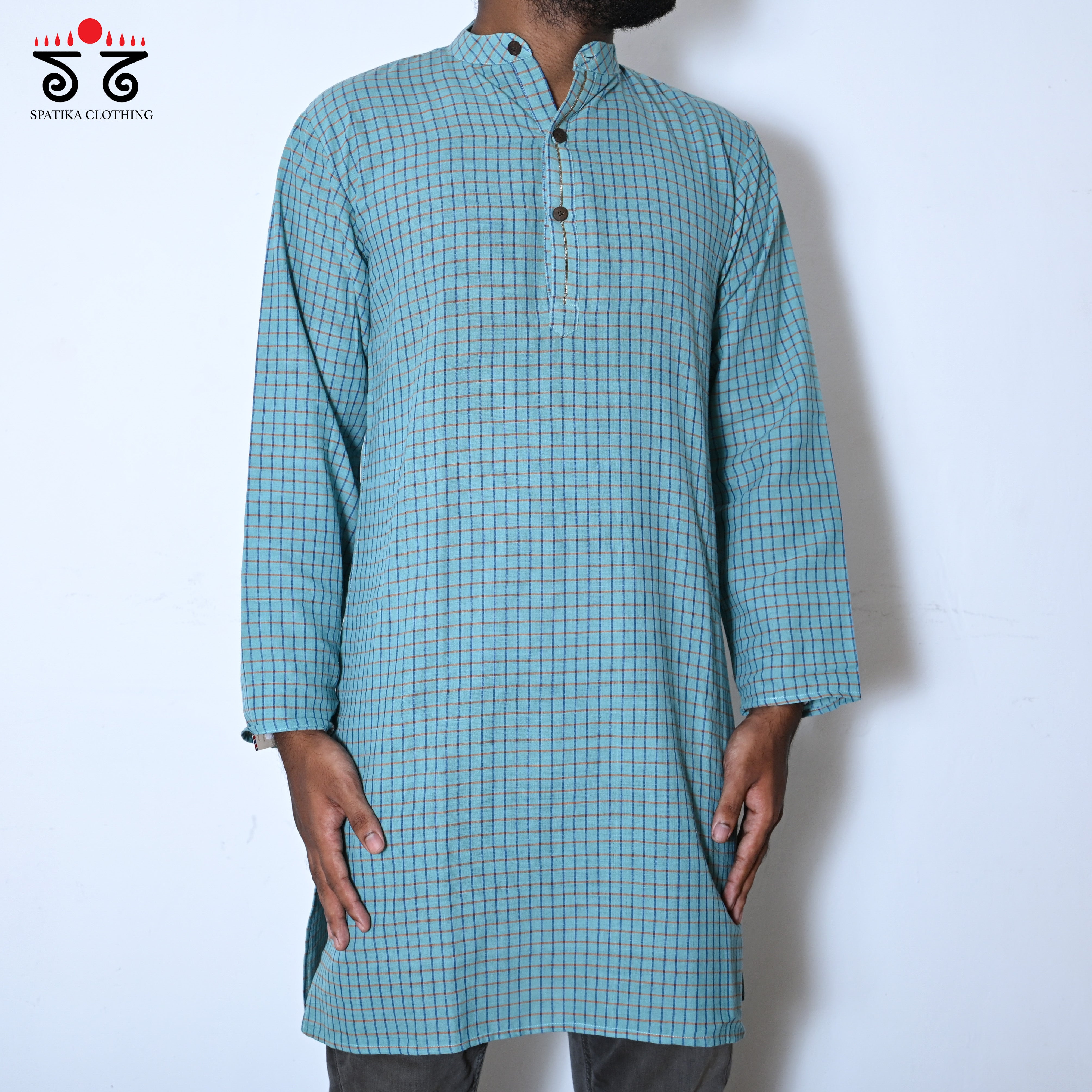 Men's Handwoven Cotton Long Kurta