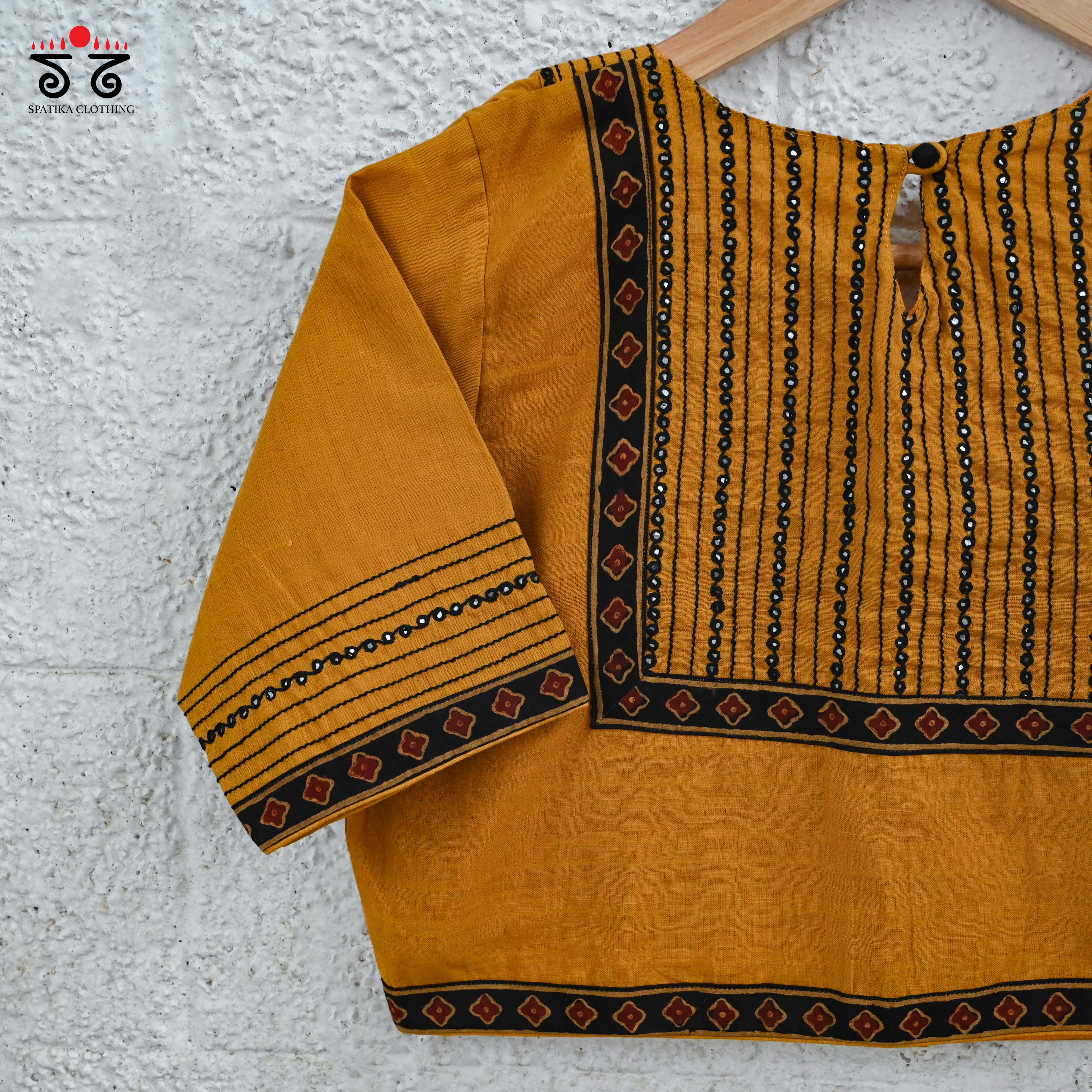 Hand - Embroidered Mirror Work Blouse