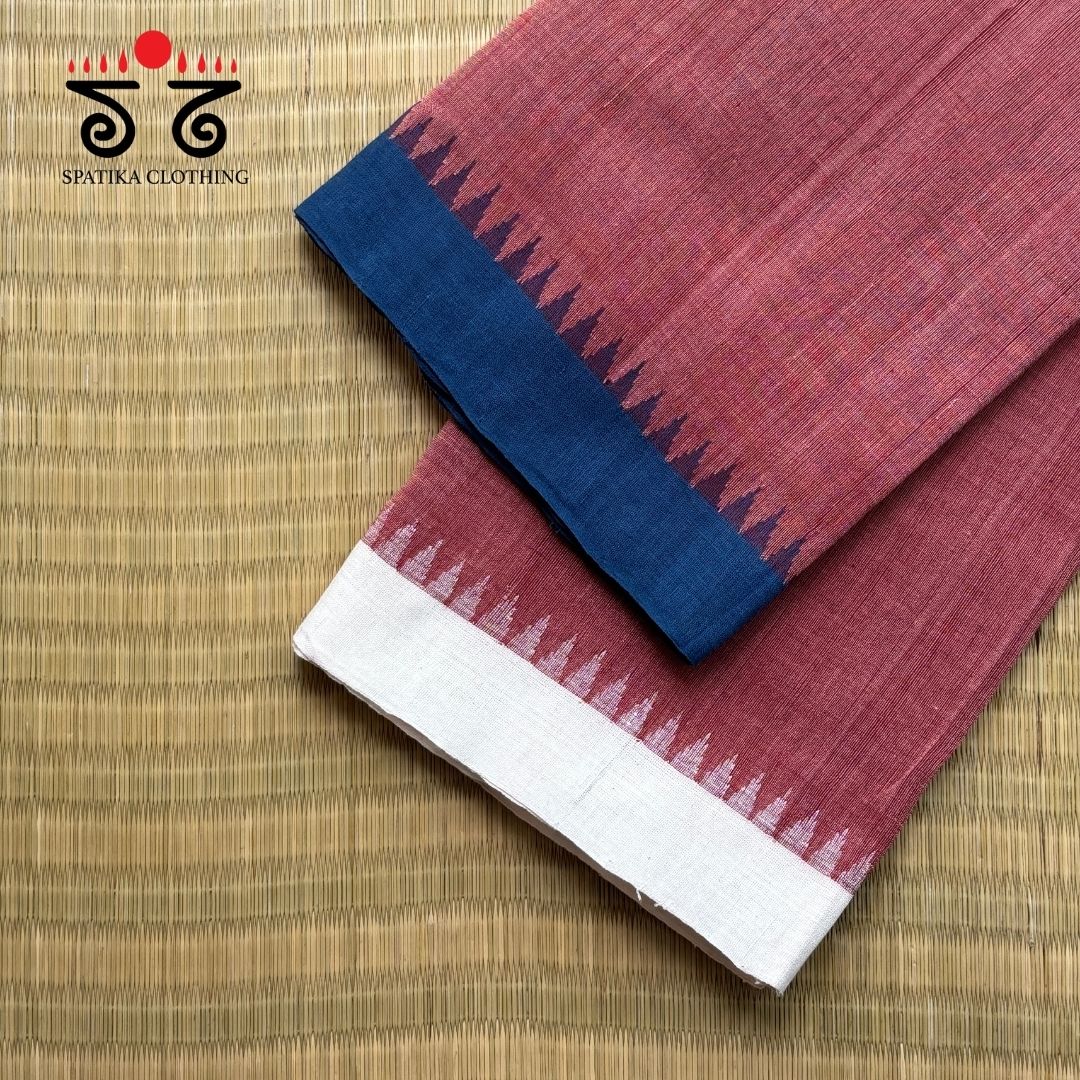 Ponduru Handspun Cotton Saree - Ganga Jamuna Border