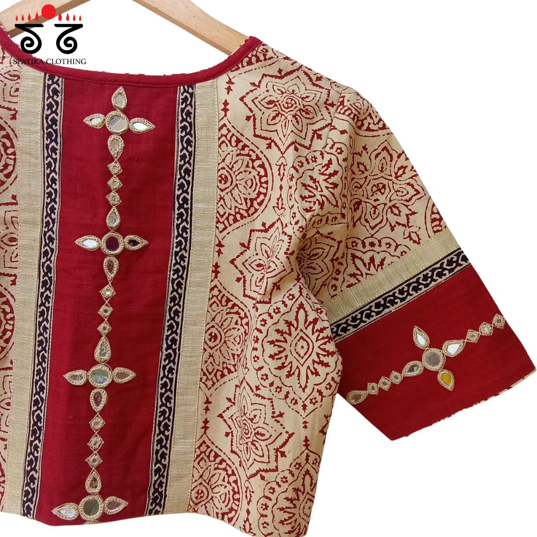 Ajrak Mirror Work Blouse New!
