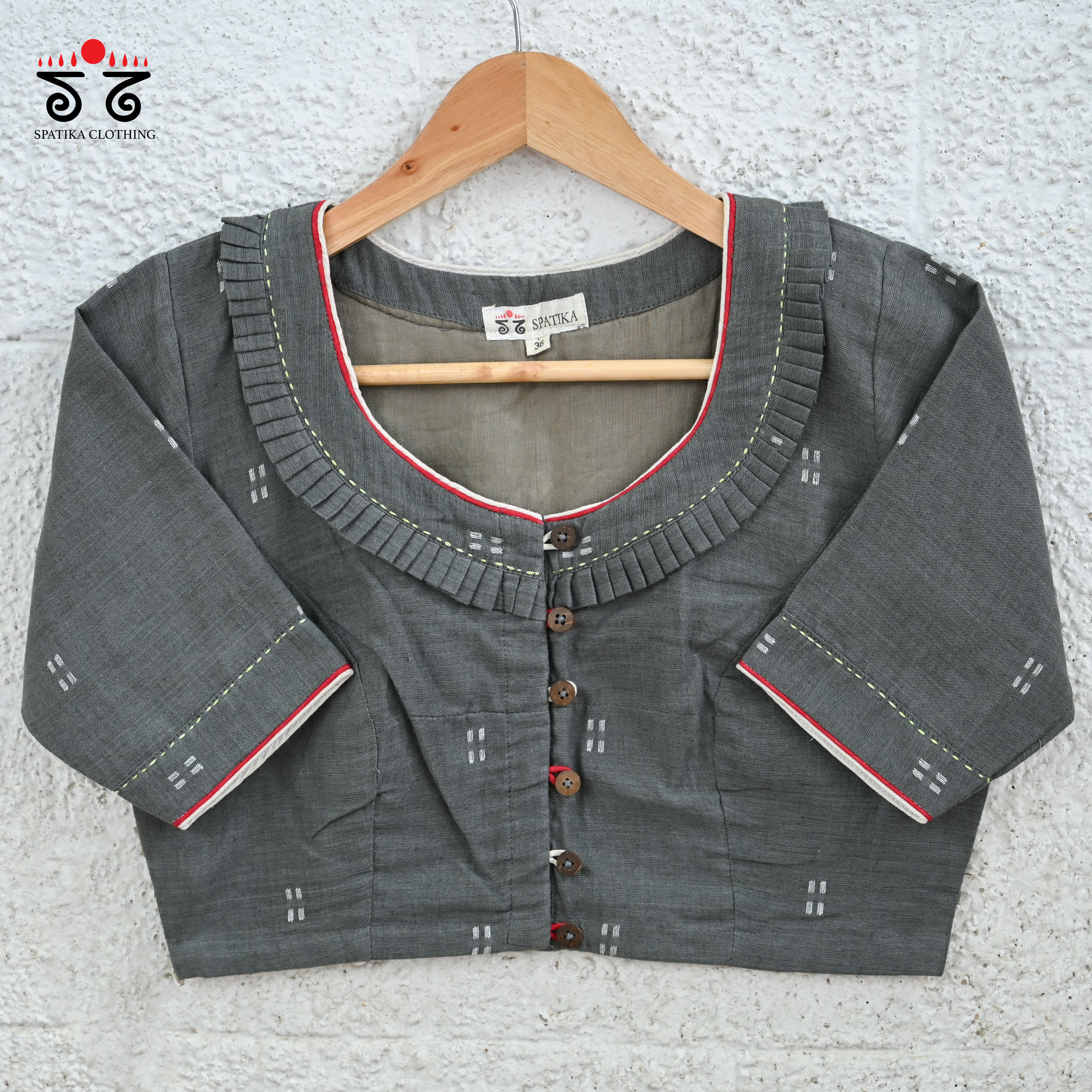 Jamdhani Frilled Blouse