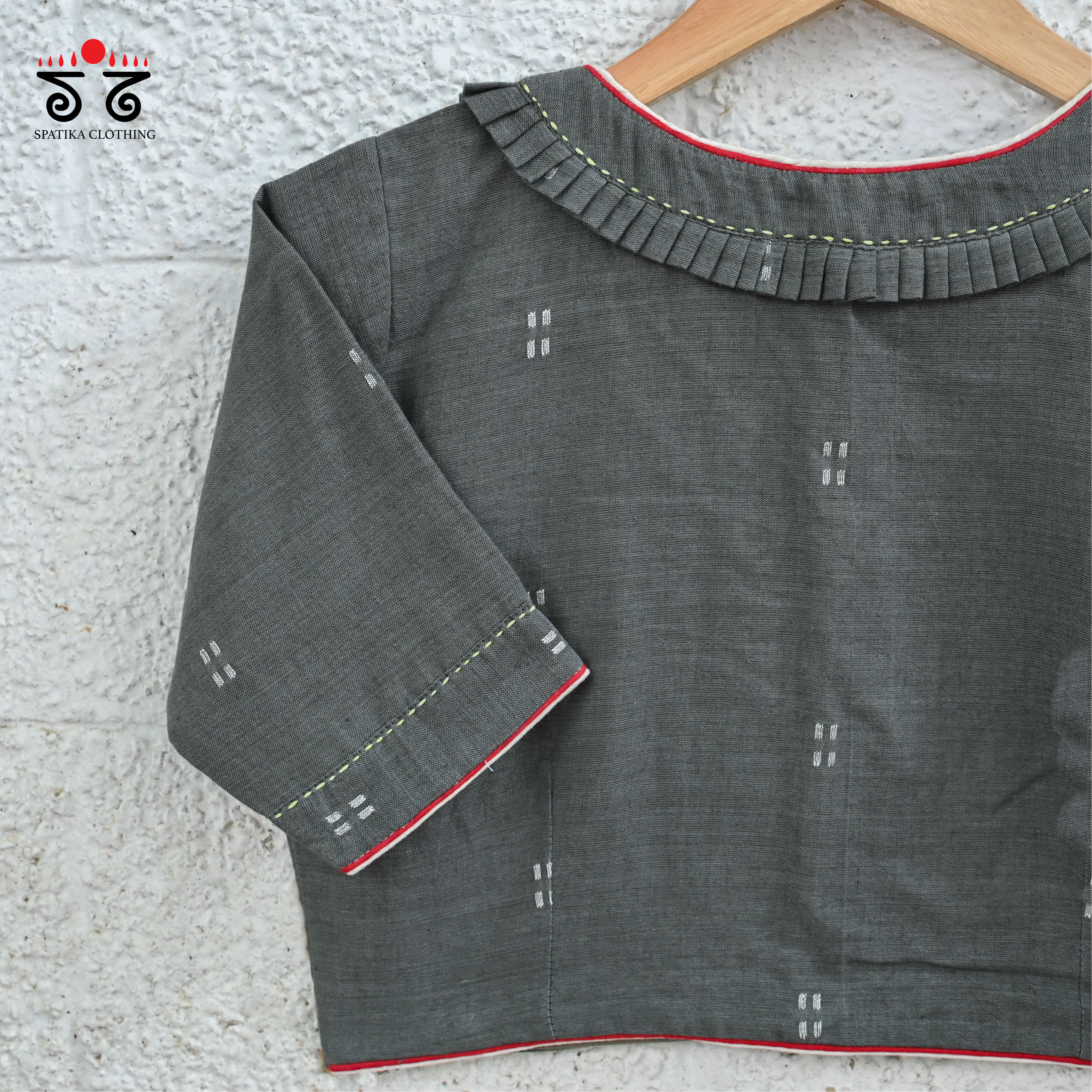 Jamdhani Frilled Blouse