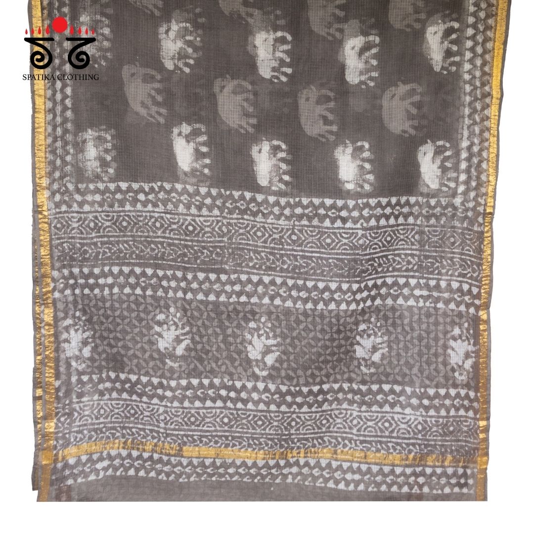 Kota Hand block printed saree