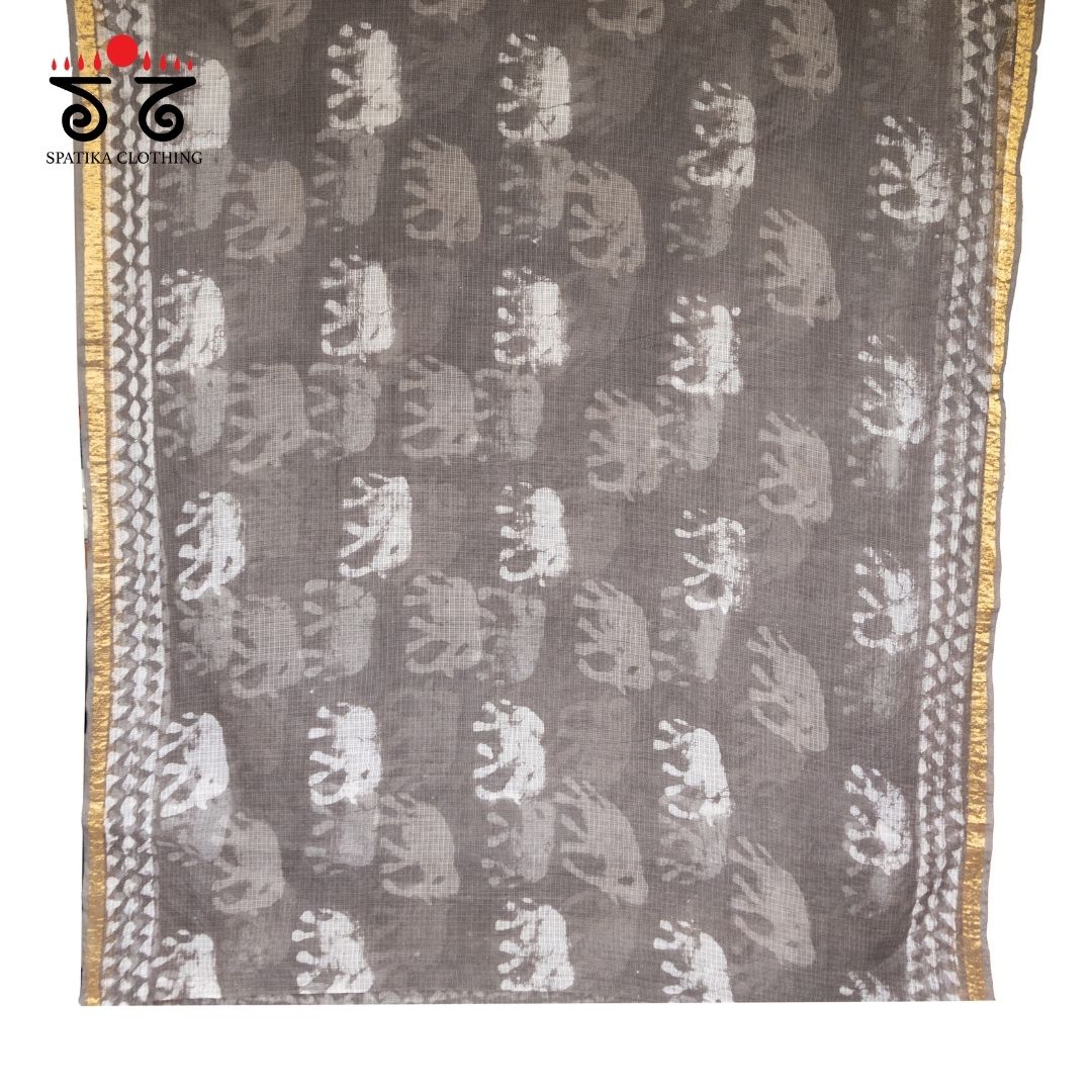 Kota Hand block printed saree