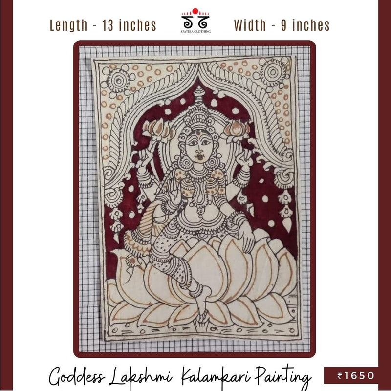 Goddess Lakshmi Pen-Kalamkari Painting