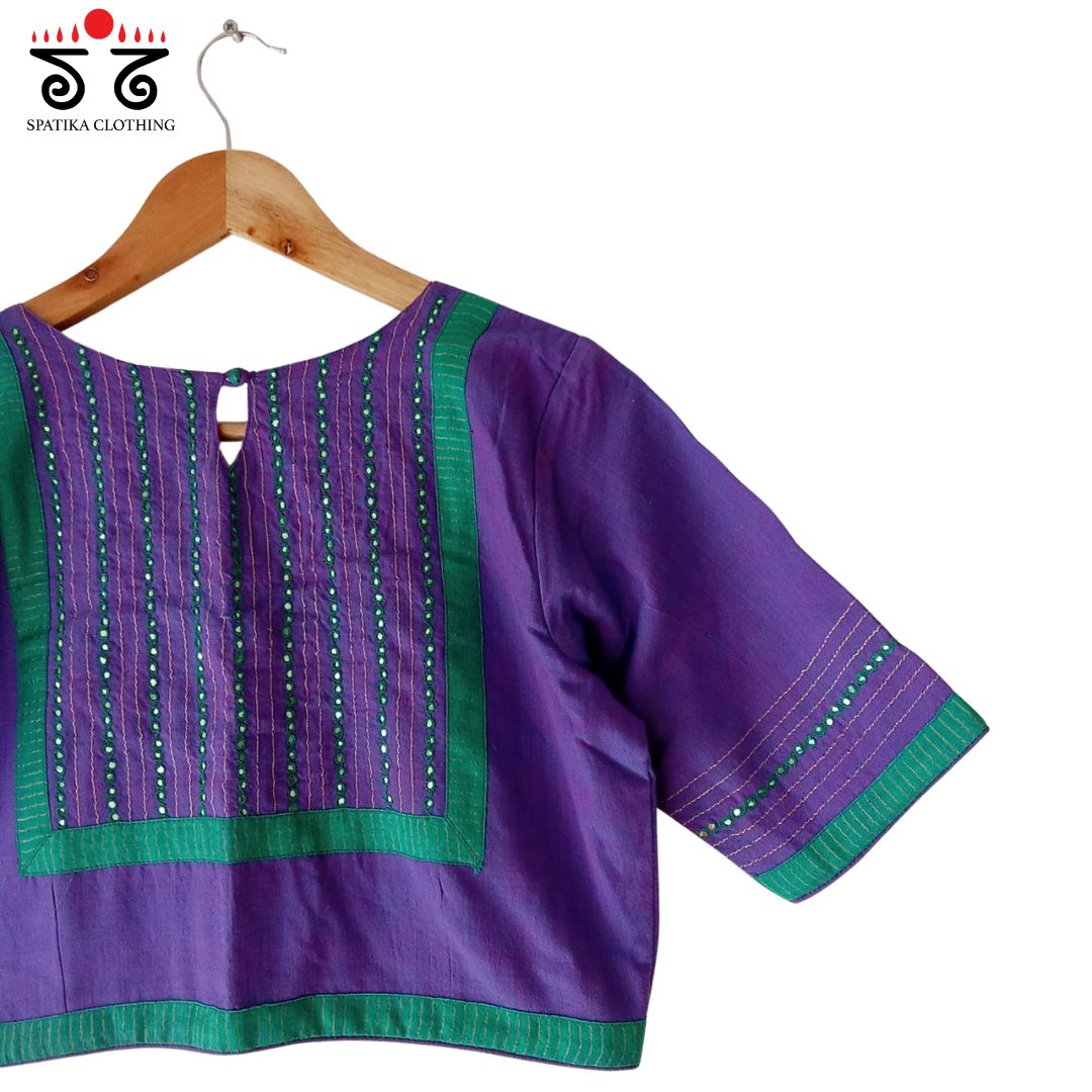 Hand - Embroidered Mirror Work Blouse