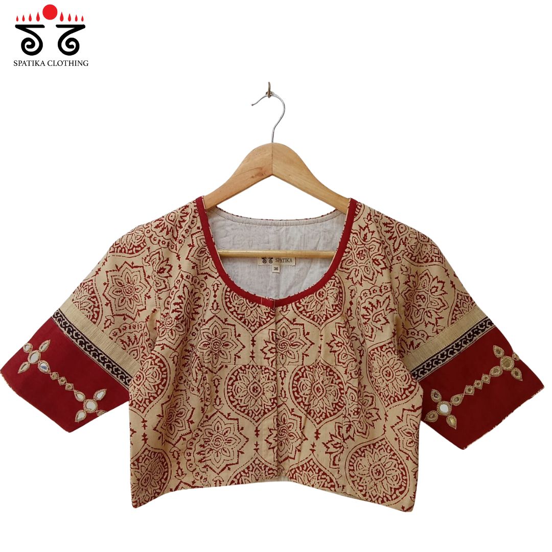 Ajrak Mirror Work Blouse New!