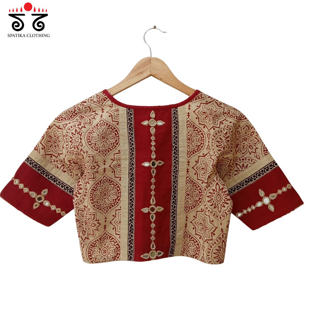 Ajrak Mirror Work Blouse New!