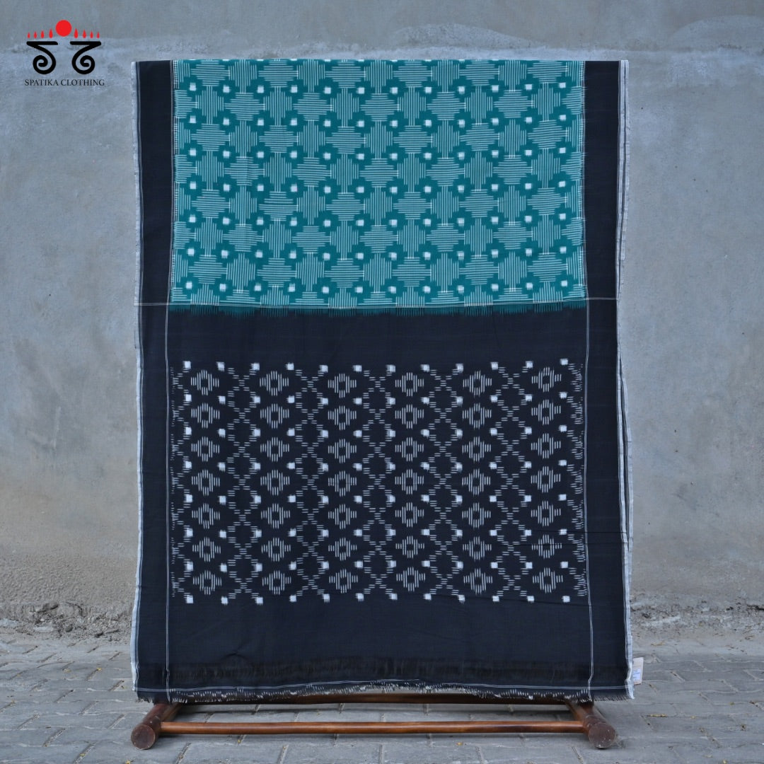Telia Double Ikat Handwoven Cotton Saree