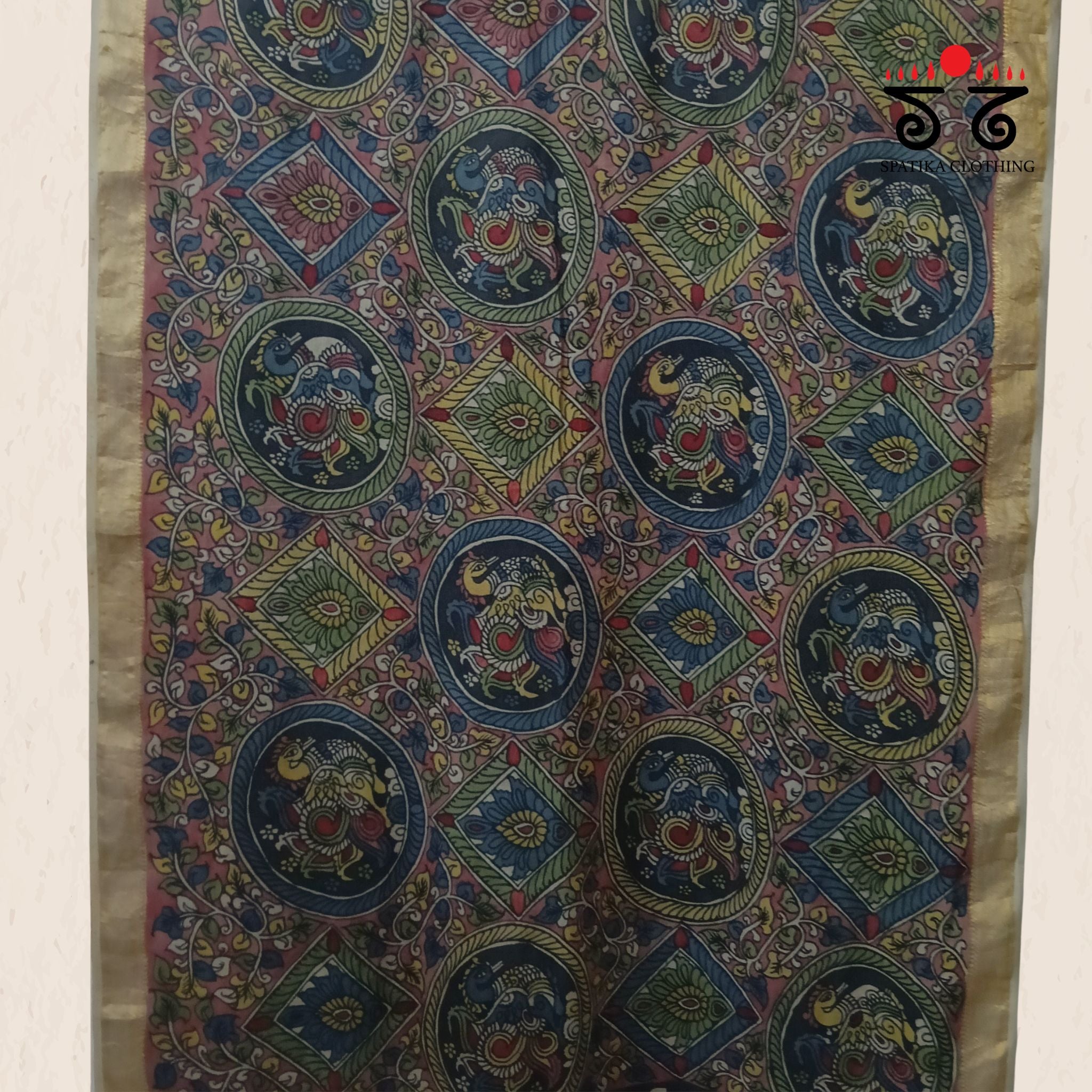 Pen Kalamkari Mangalagiri Saree