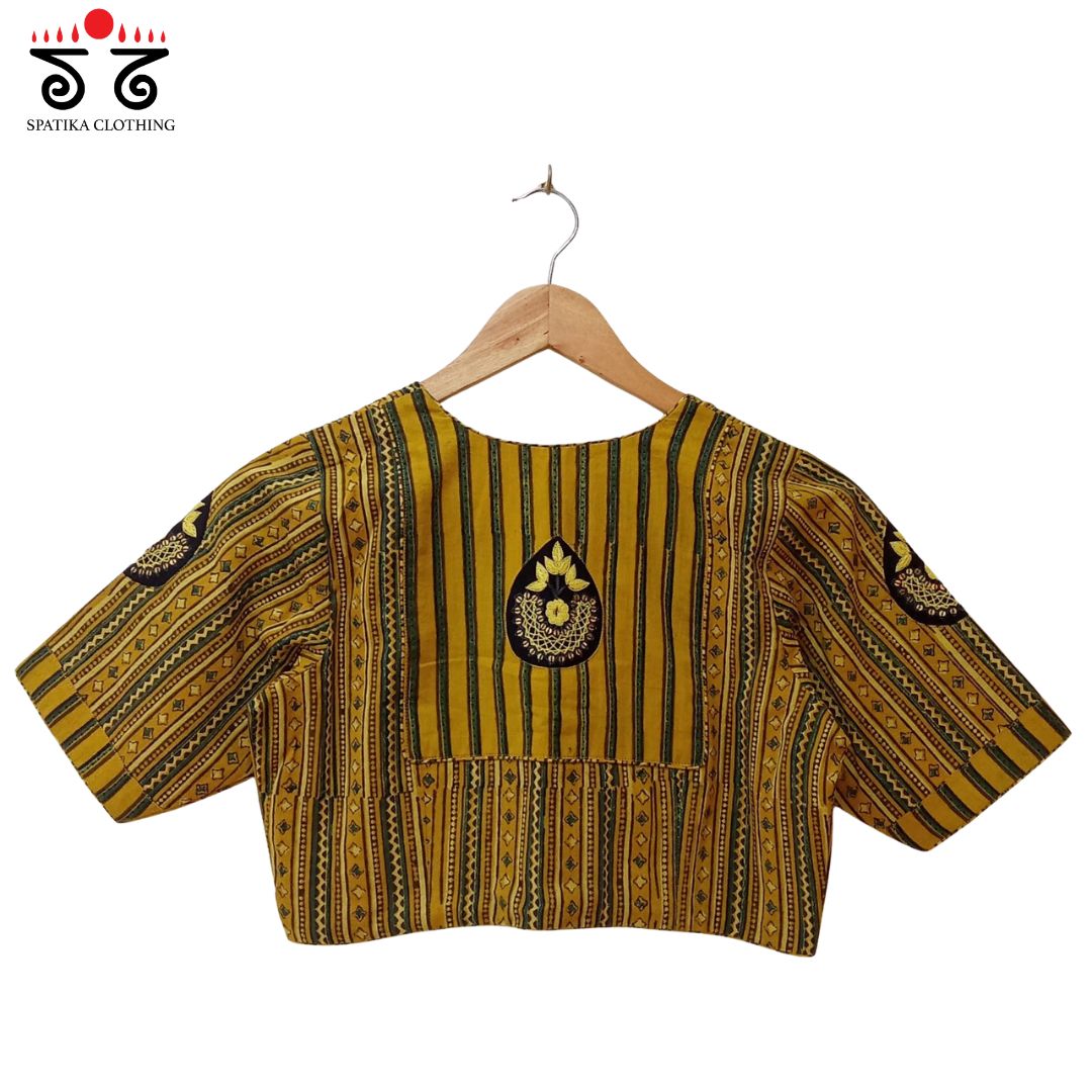 Inlay & Yoke handcrafted blouse in natural dyes