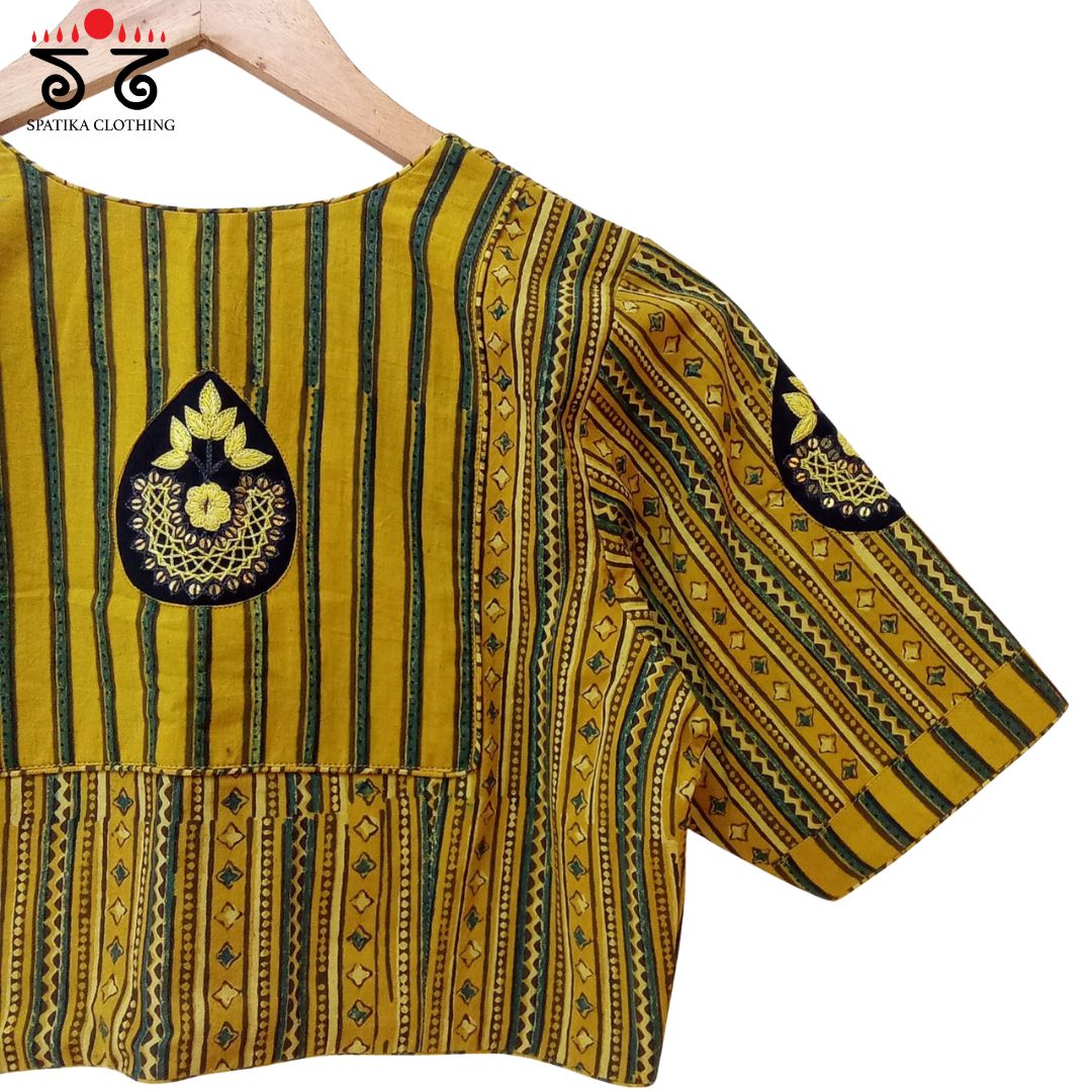 Inlay & Yoke handcrafted blouse in natural dyes