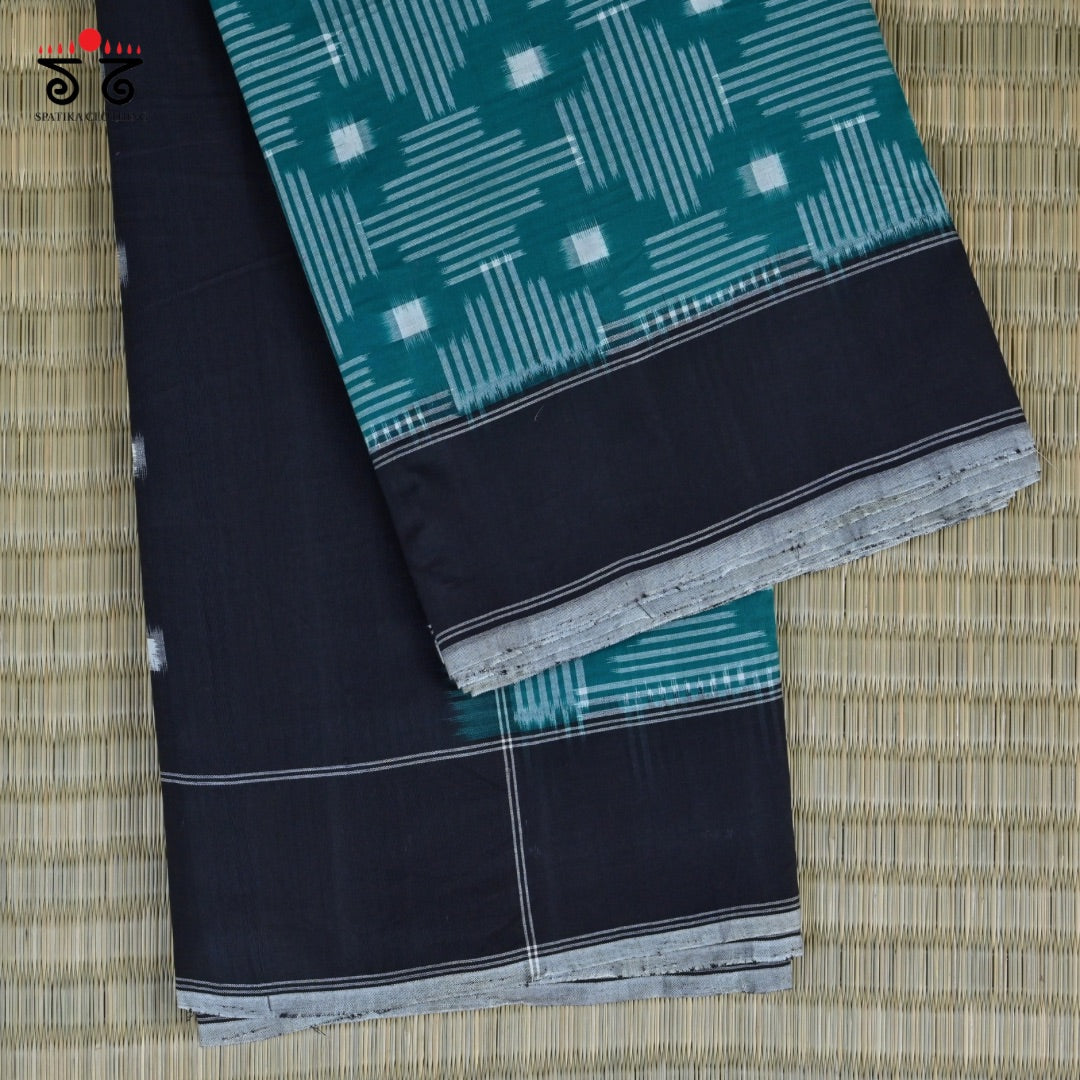 Telia Double Ikat Handwoven Cotton Saree