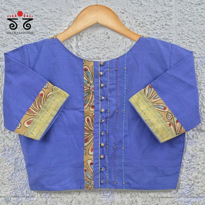 Pen Kalamkari Hand - Embroidered Yoke Blouse