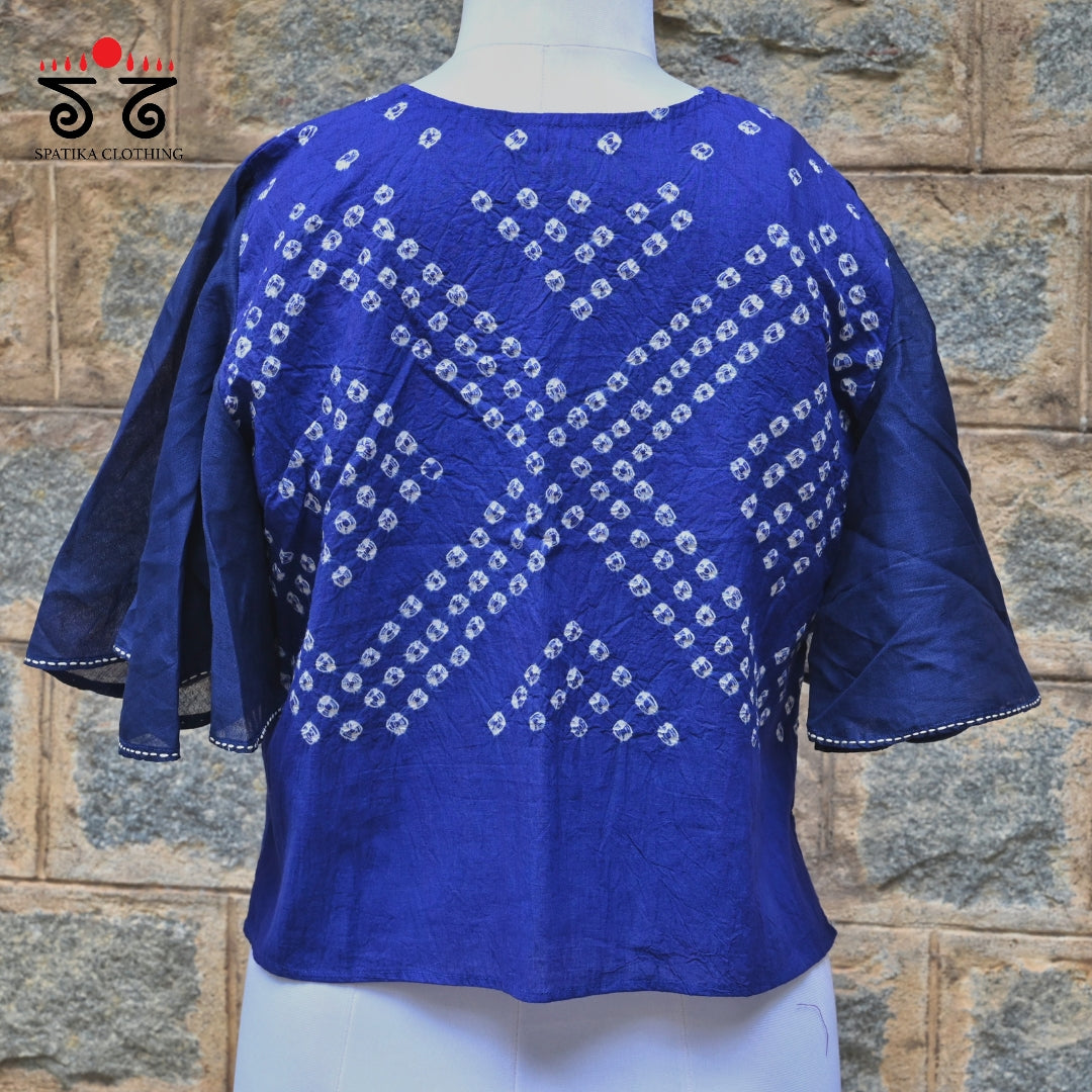 Hand - Embroidered Bandhani Top