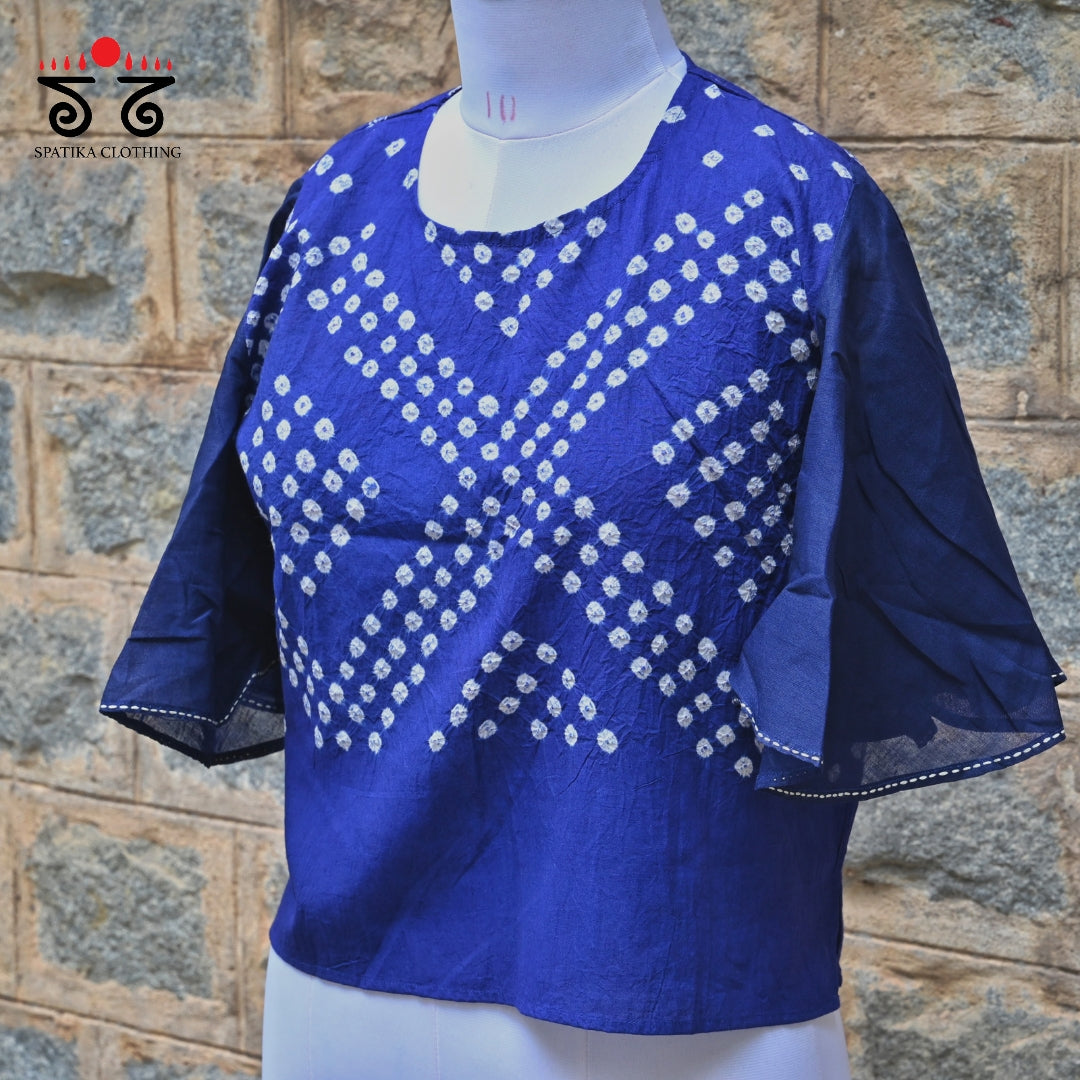 Hand - Embroidered Bandhani Top