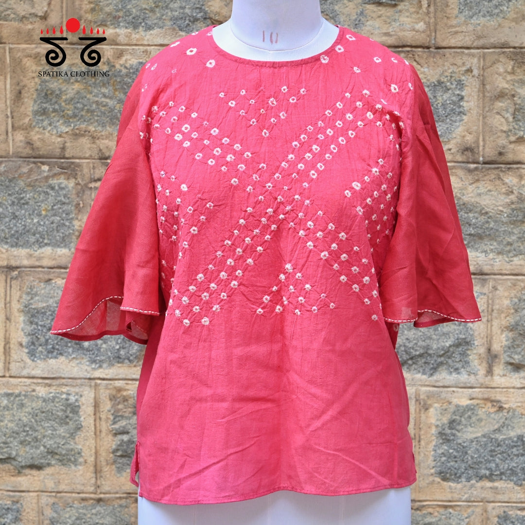 Hand - Embroidered Bandhani Top