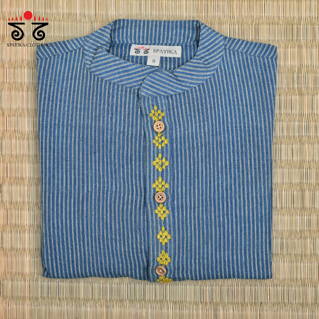Men's Handwoven Cotton Short Kurta