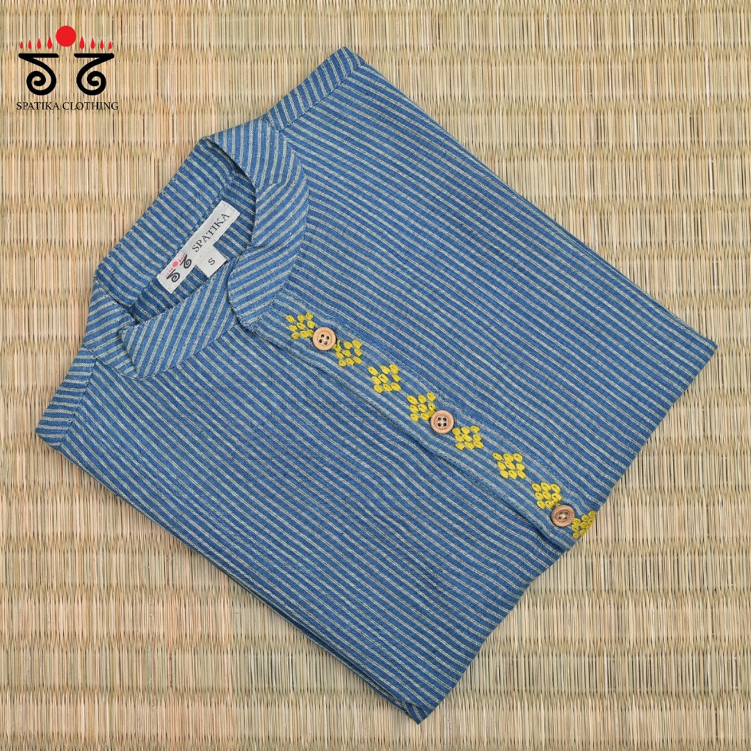 Men's Handwoven Cotton Short Kurta