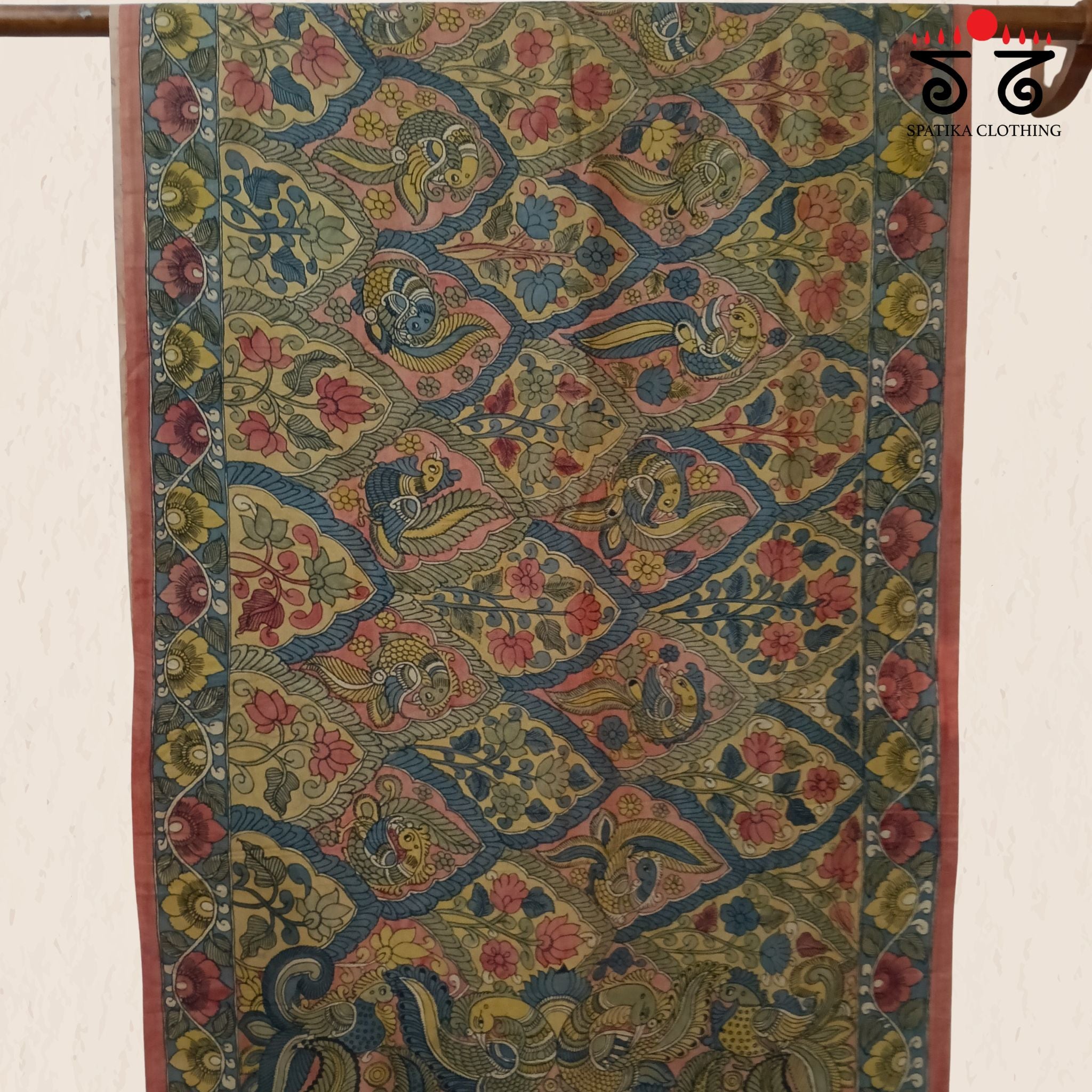 Pen Kalamkari Handpainted Silk Cotton Saree