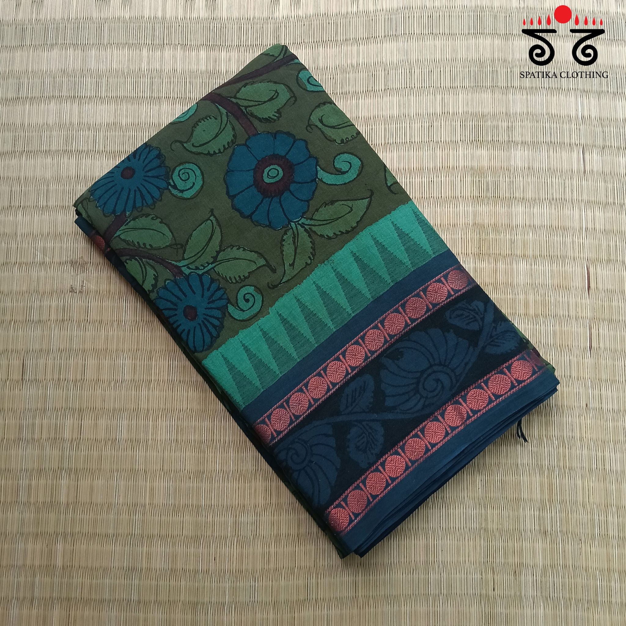 Pen Kalamkari Handpainted Saree