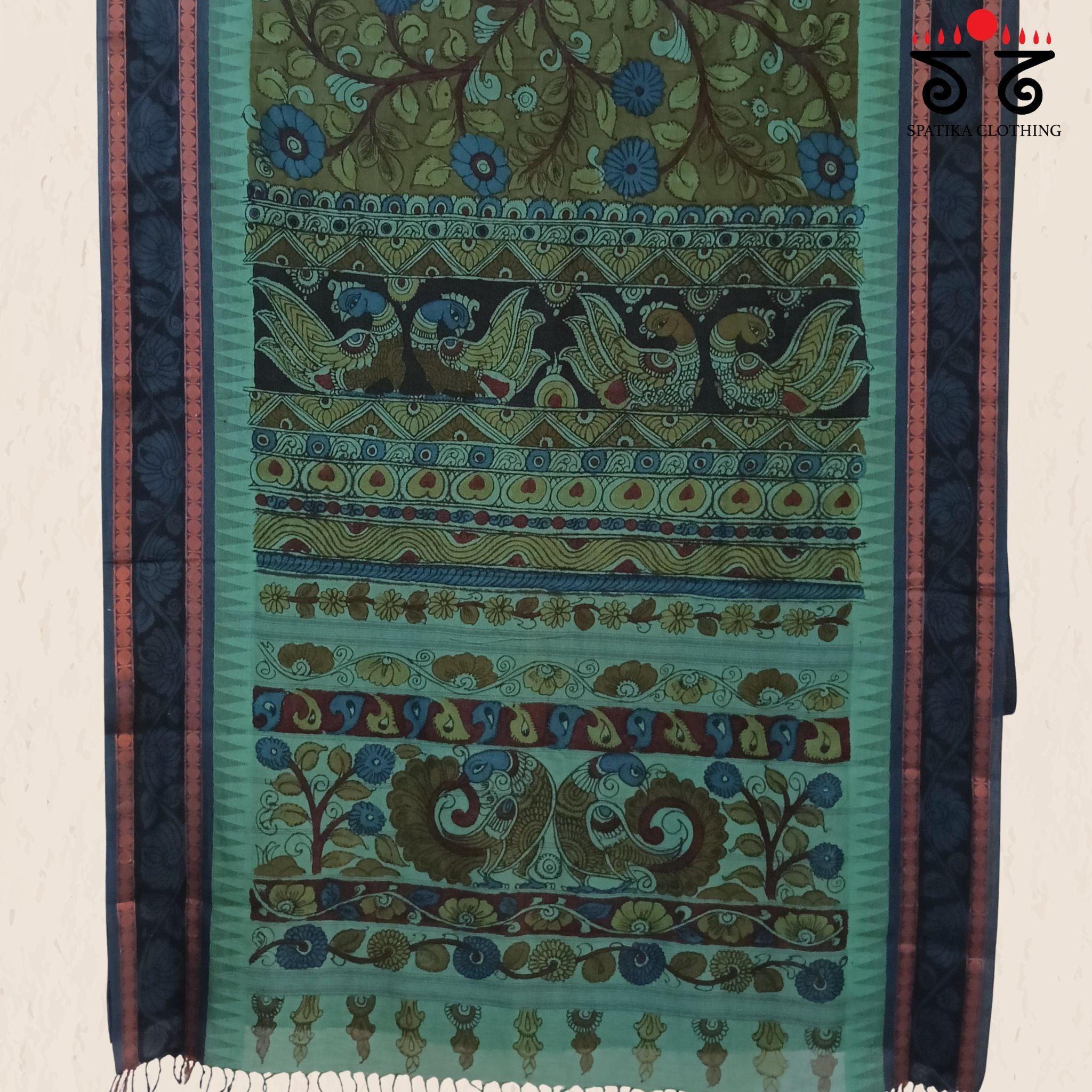 Pen Kalamkari Handpainted Saree