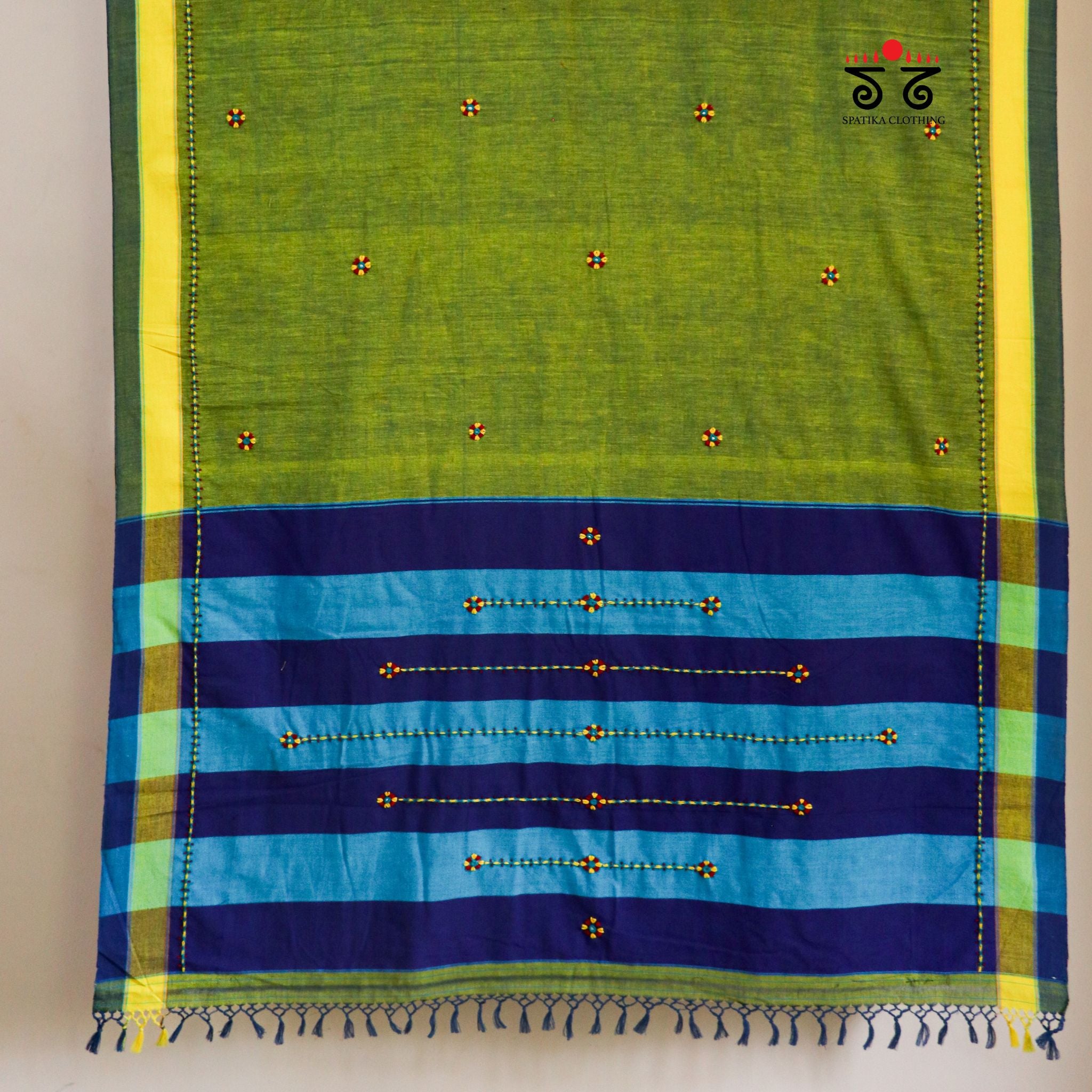 Ilkal Handembroidered Cotton Saree