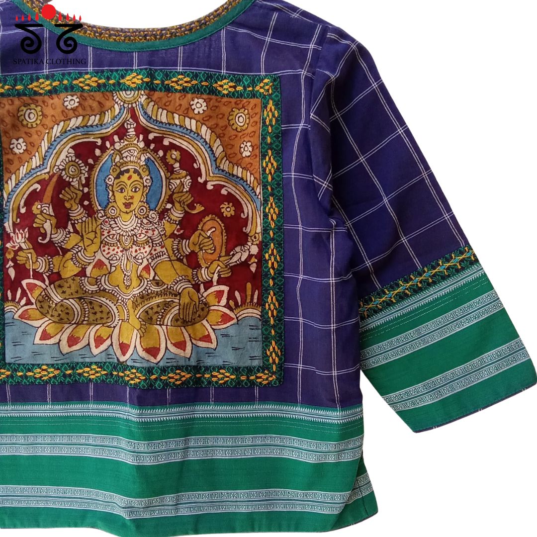Ashta Lakshmi - Pen Kalamkari Croptop
