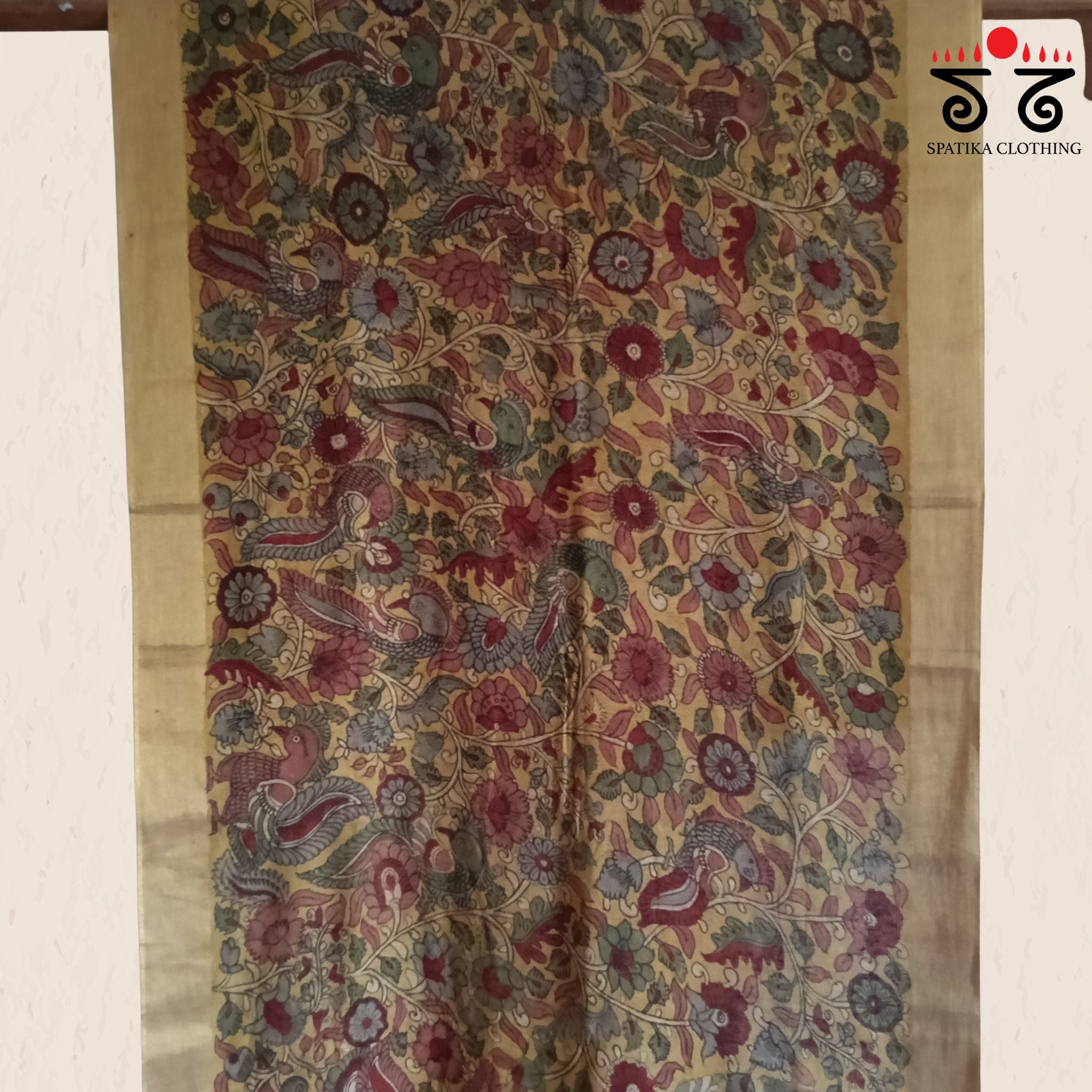 Pen Kalamkari Handpainted Silk Cotton Saree