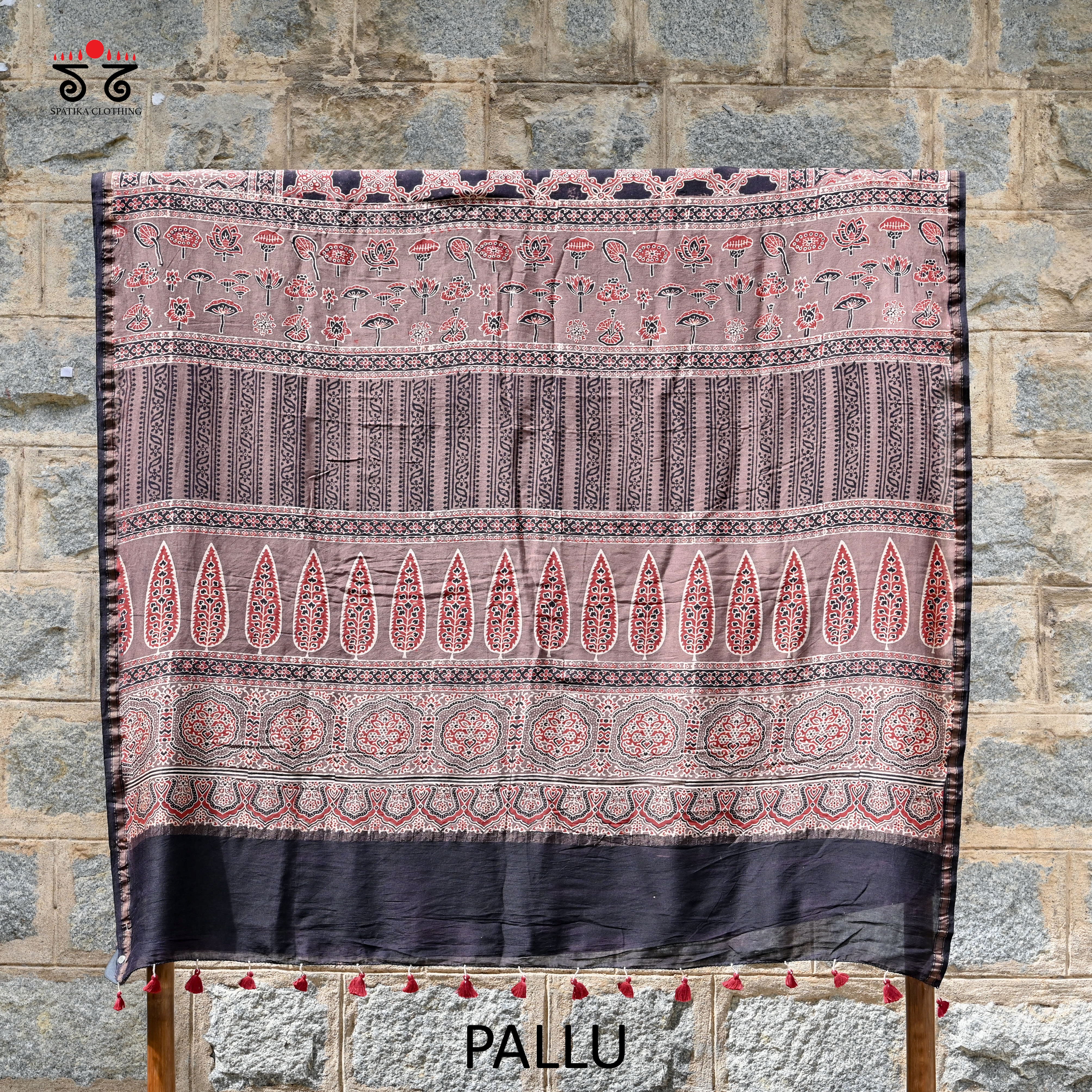 Ajrak on Chanderi Cotton Saree