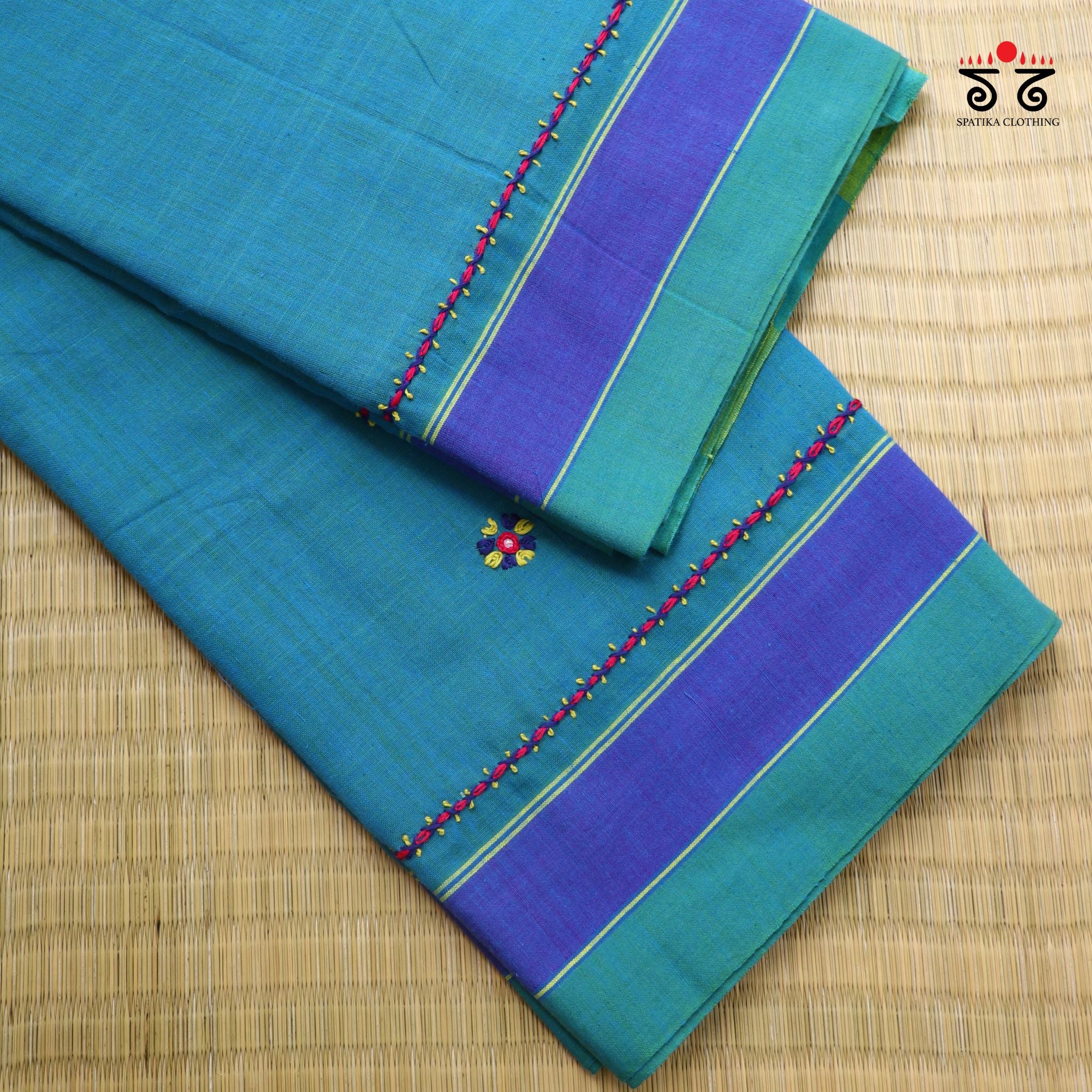 Ilkal Handembroidered Cotton Saree