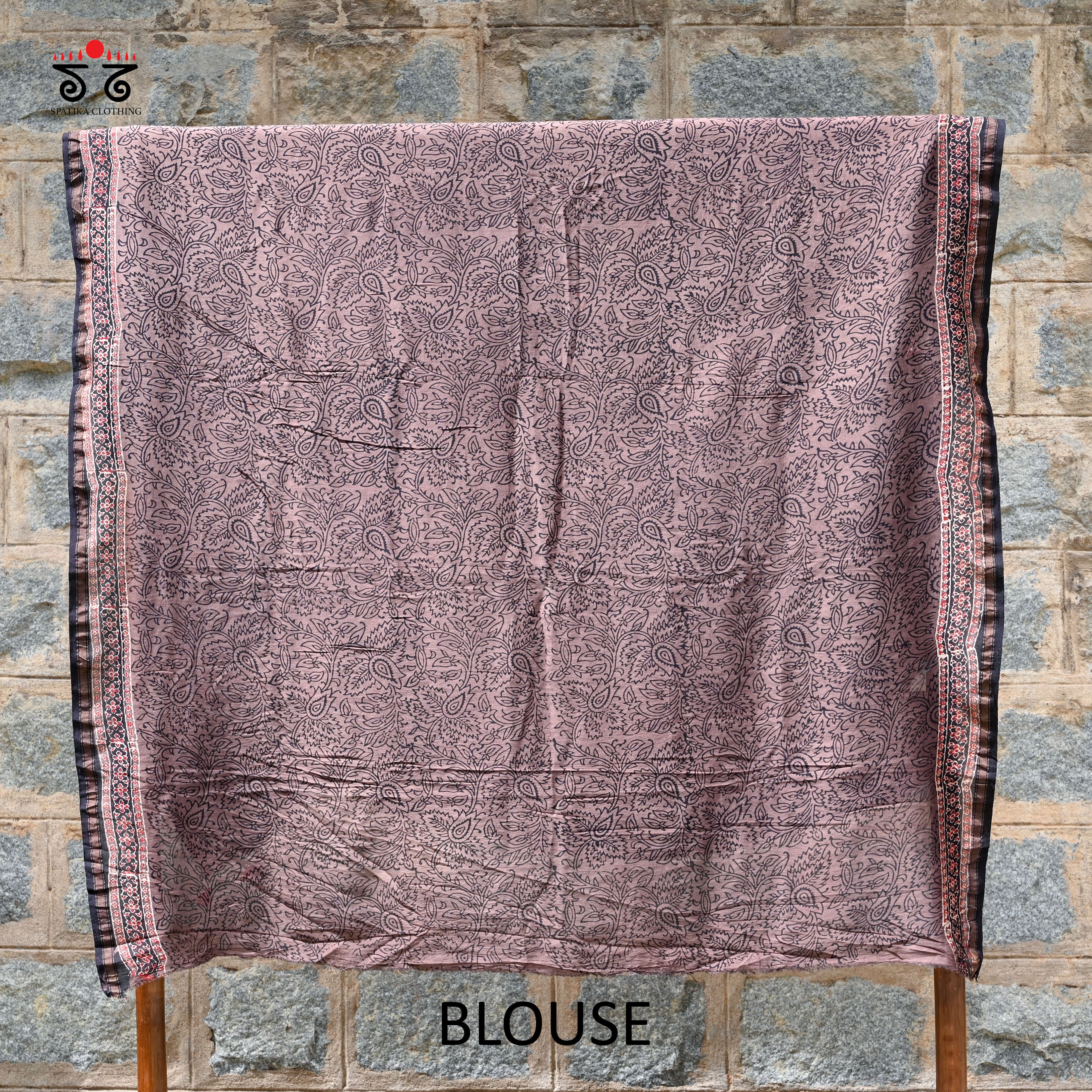 Ajrak on Chanderi Cotton Saree