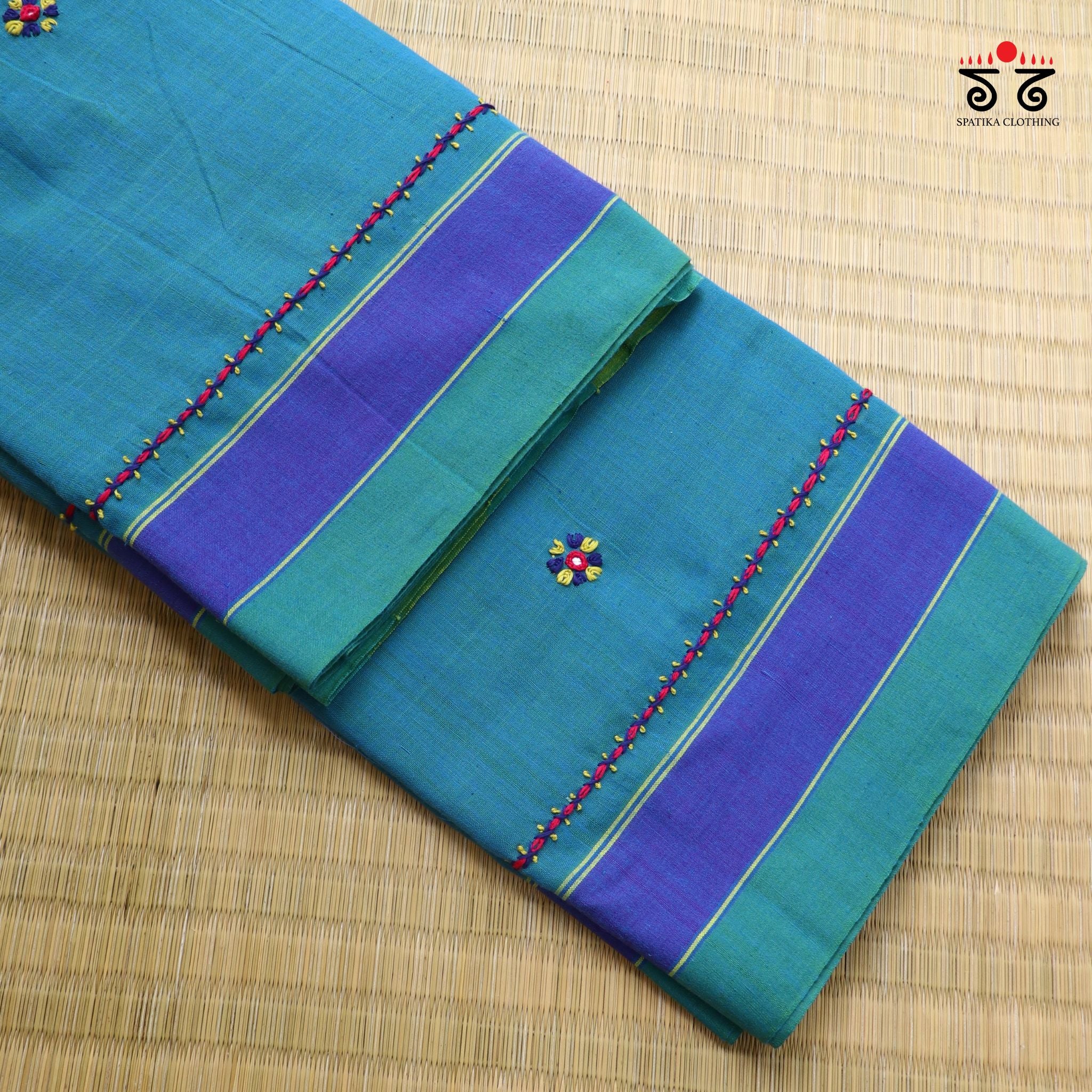 Ilkal Handembroidered Cotton Saree