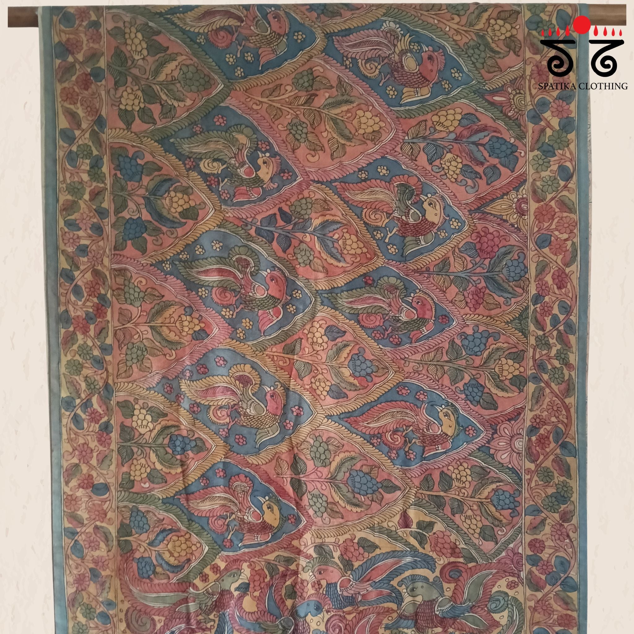 Pen Kalamkari Handpainted Silk Cotton Saree