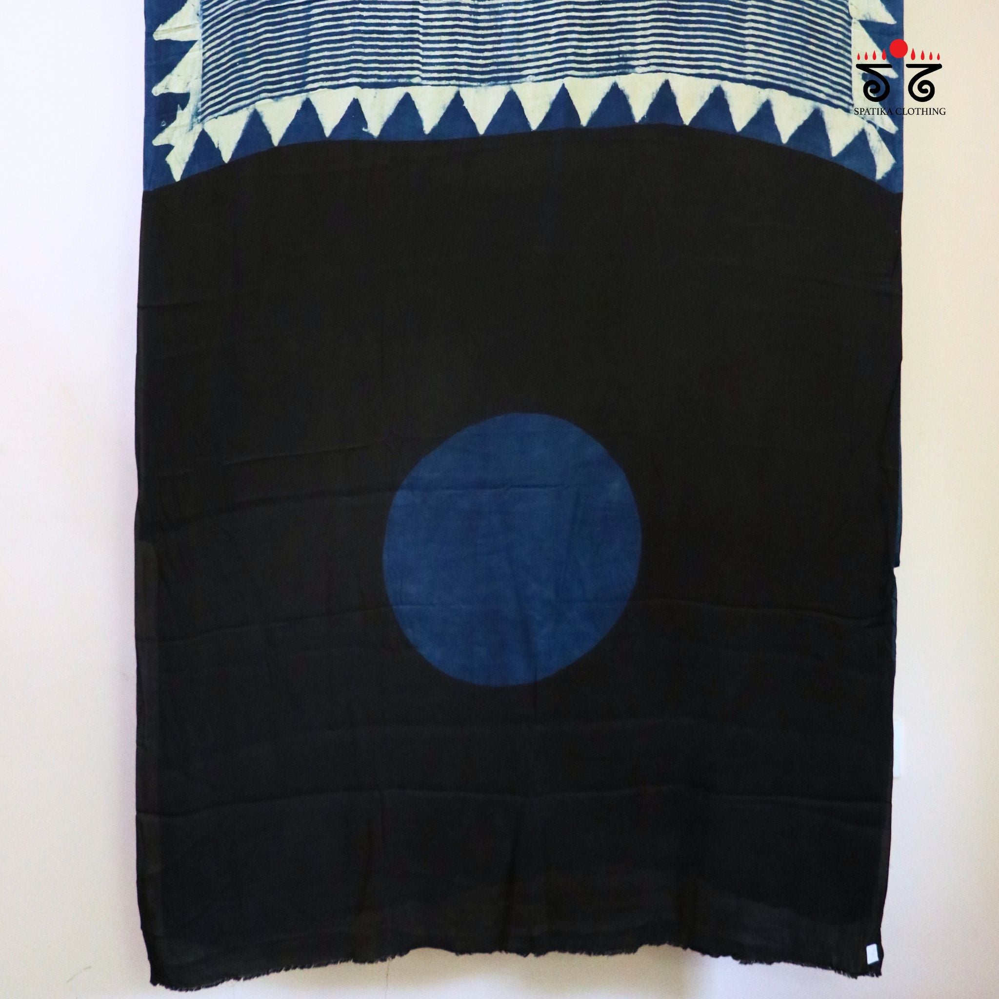 Indigo Handblock Printed Modal Saree