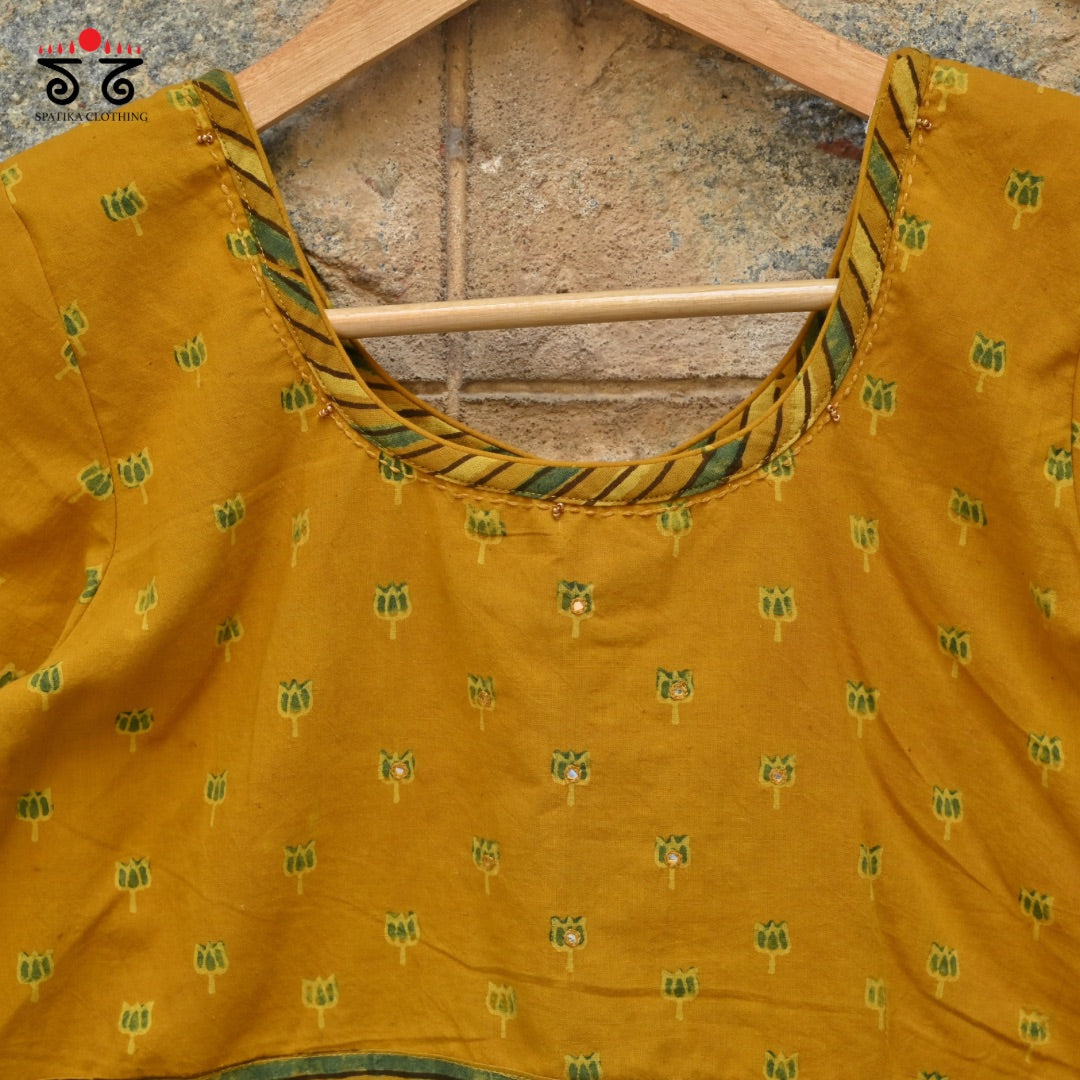 Lotus Ajrak Blouse - New Arrival!