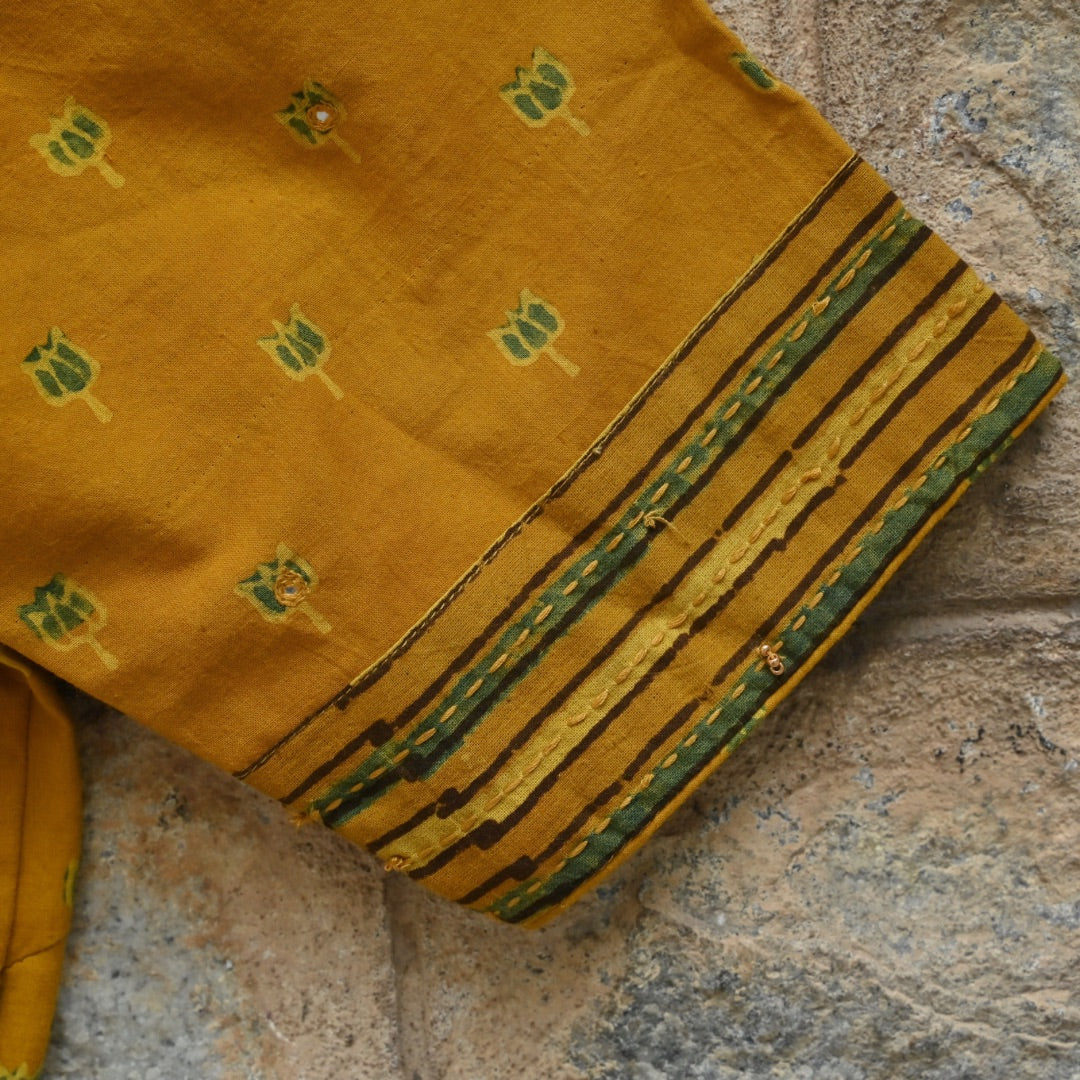 Lotus Ajrak Blouse - New Arrival!