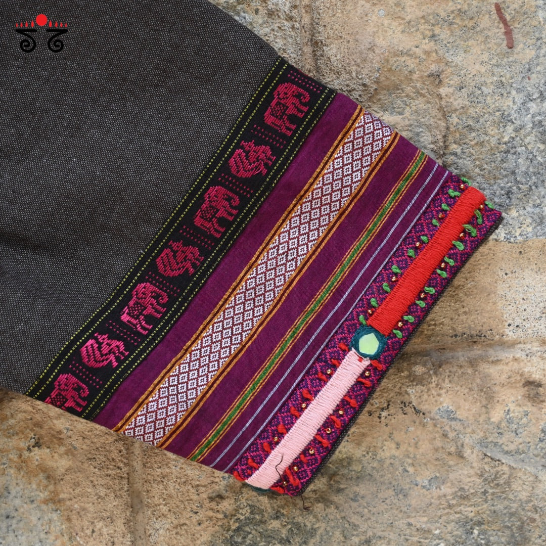 Khun - Lambani Solid Gray Blouse