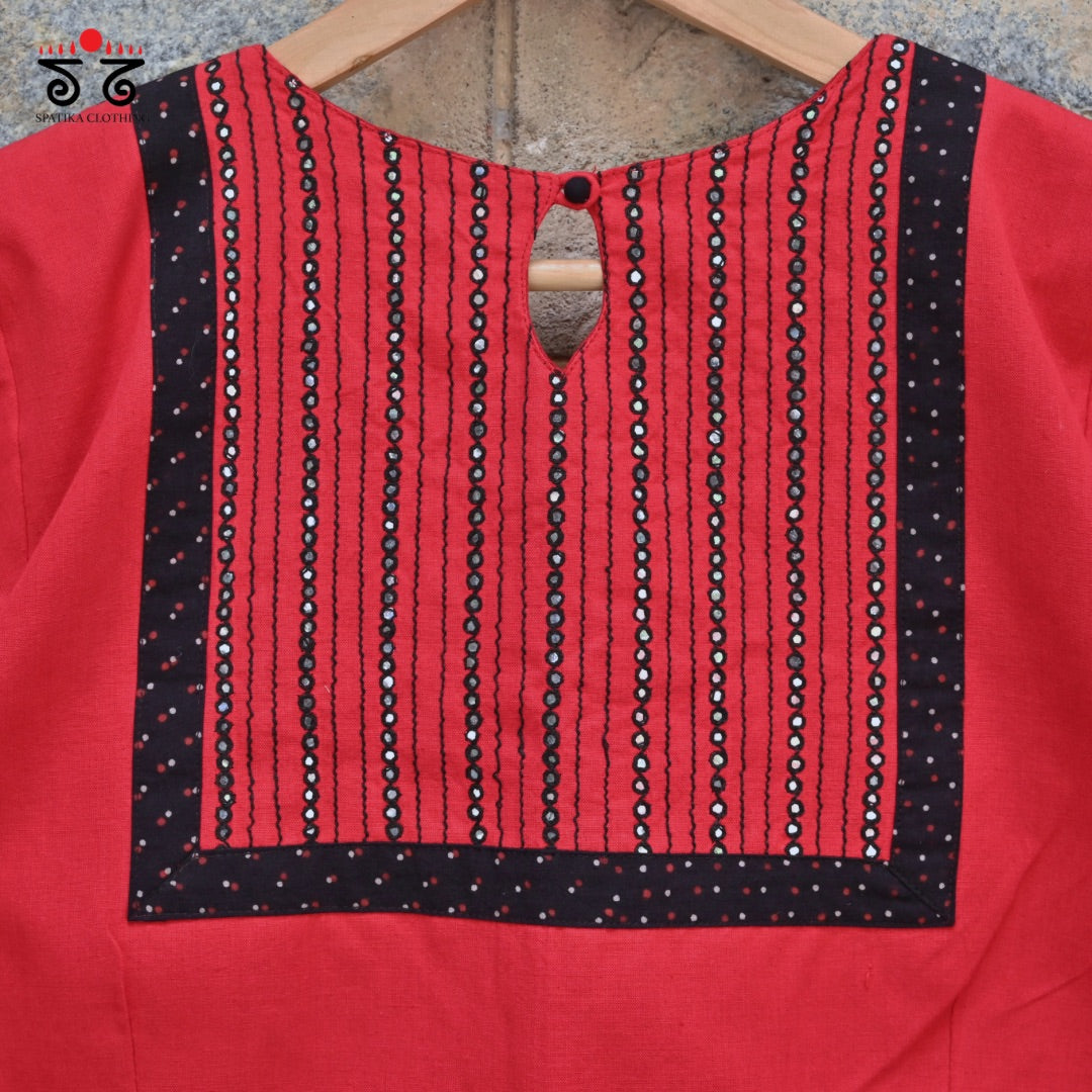 Hand - Embroidered Mirror Work Blouse