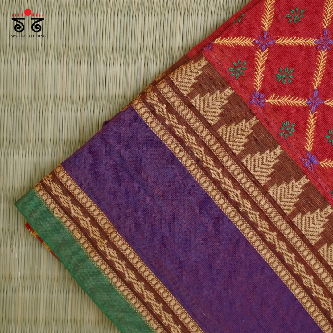 Chettinad Cotton - Banjara Hand Embroidered Blouse Fabric