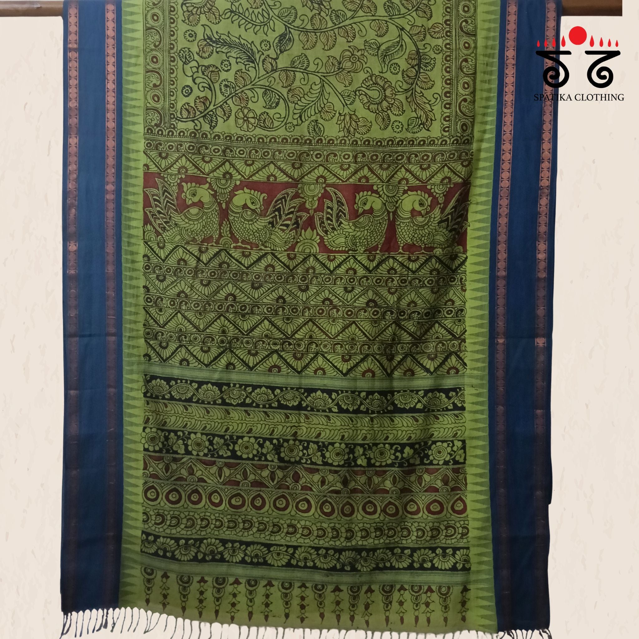 Pen Kalamkari Handpainted Saree