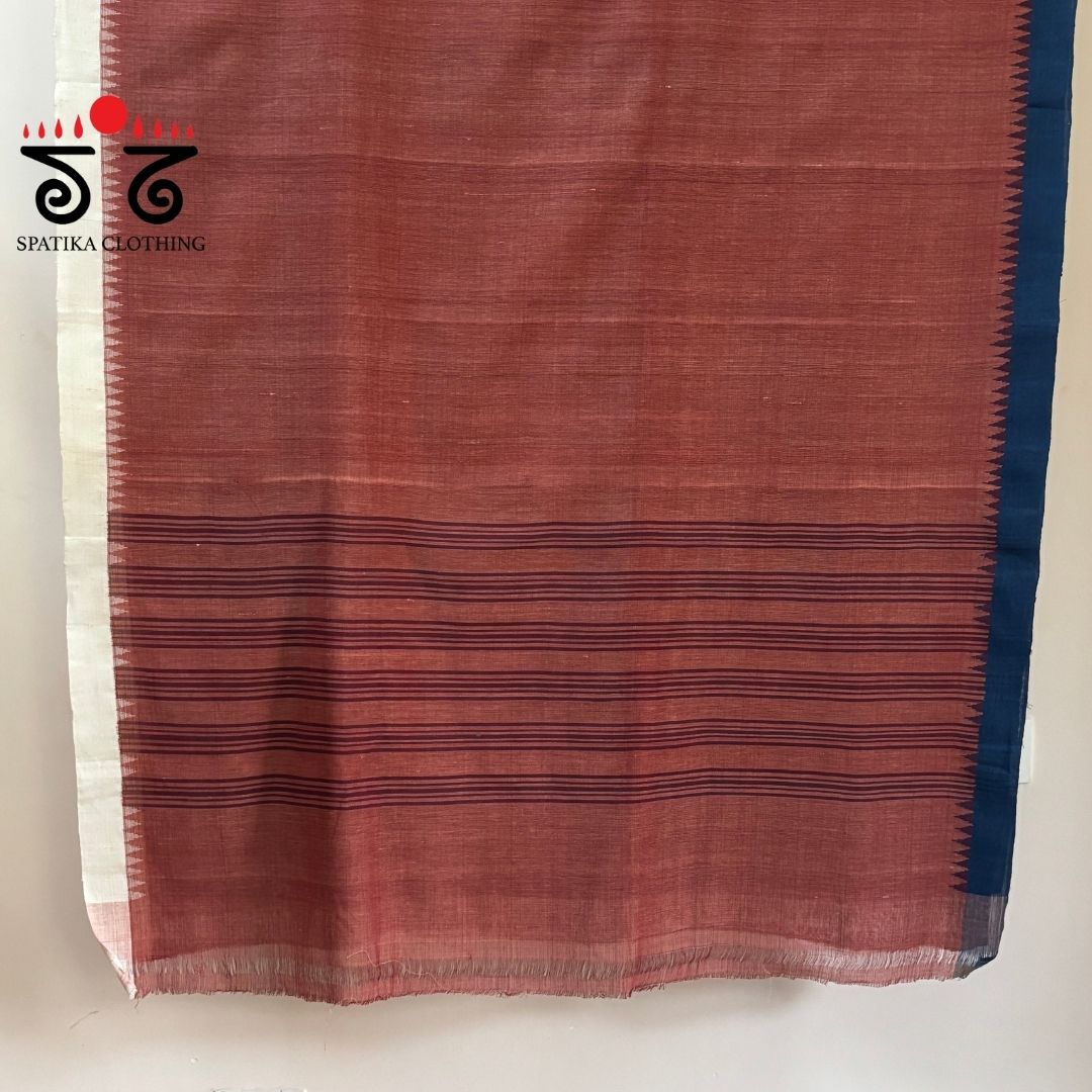 Ponduru Handspun Cotton Saree - Ganga Jamuna Border