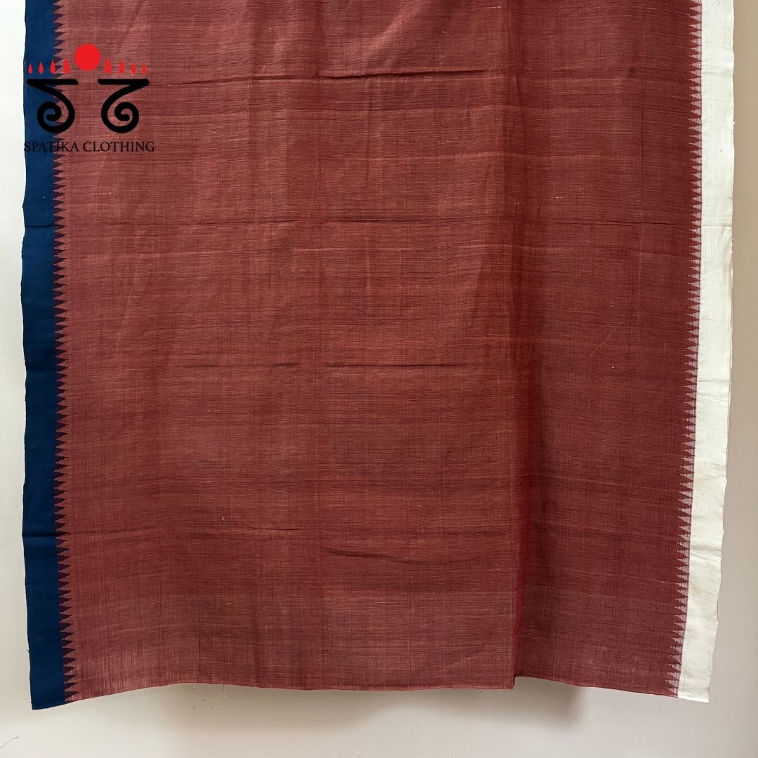 Ponduru Handspun Cotton Saree - Ganga Jamuna Border