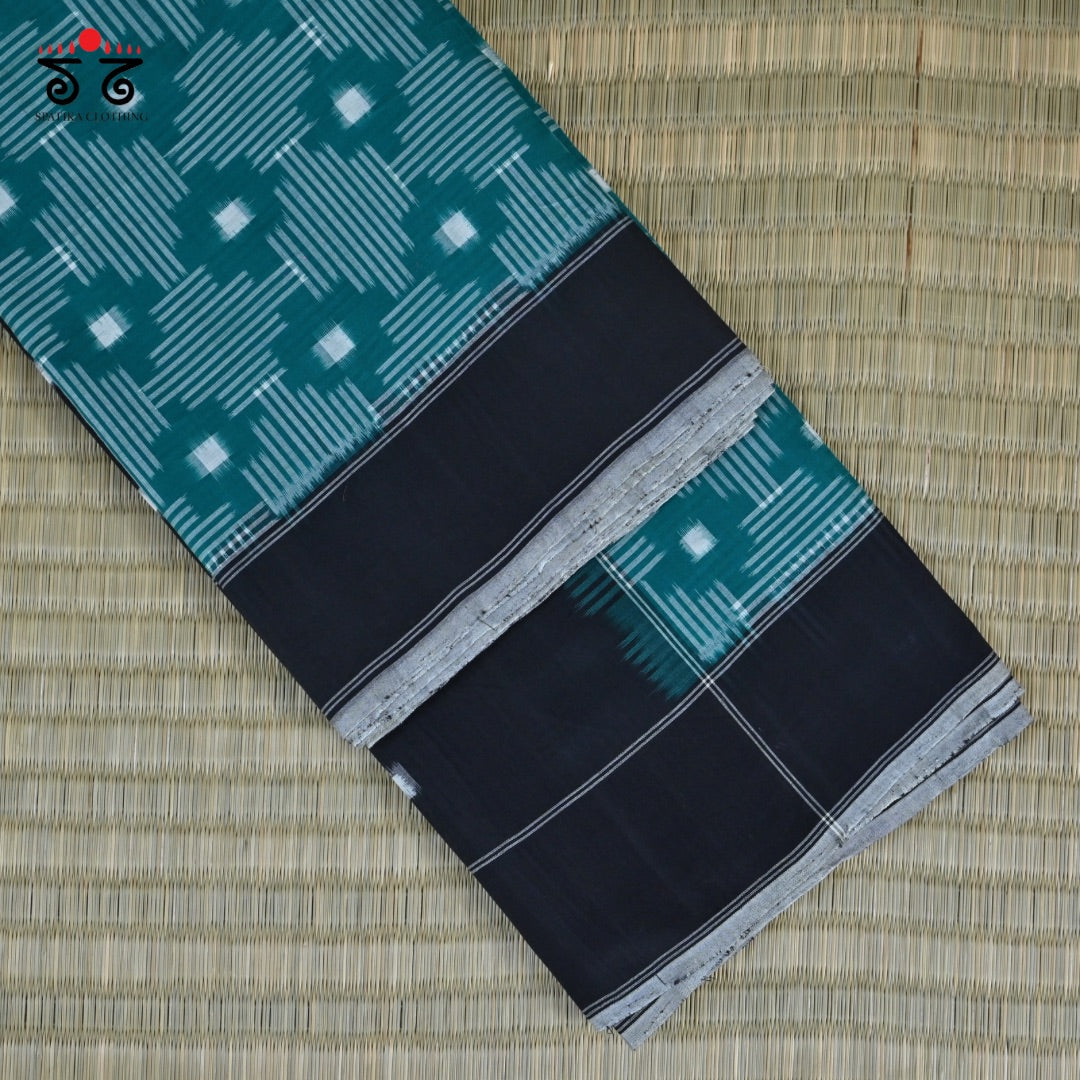 Telia Double Ikat Handwoven Cotton Saree