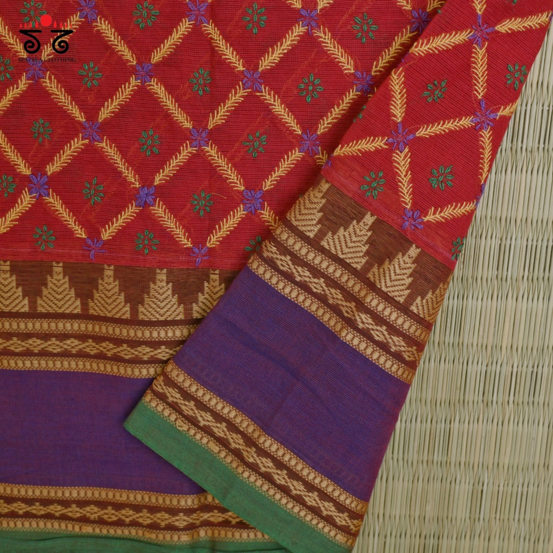 Chettinad Cotton - Banjara Hand Embroidered Blouse Fabric