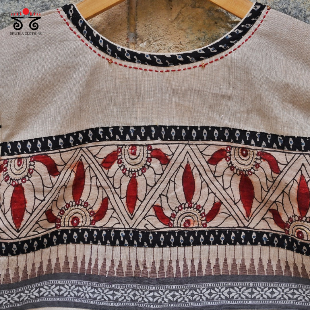Pen Kalamkari Border Blouse - BestSeller!!