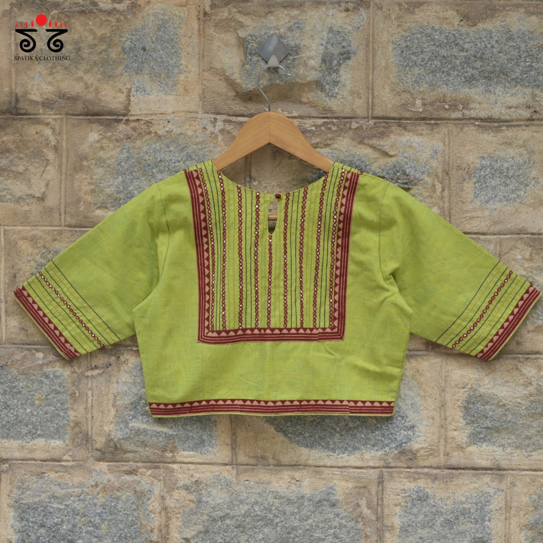 Hand - Embroidered Mirror Work Blouse